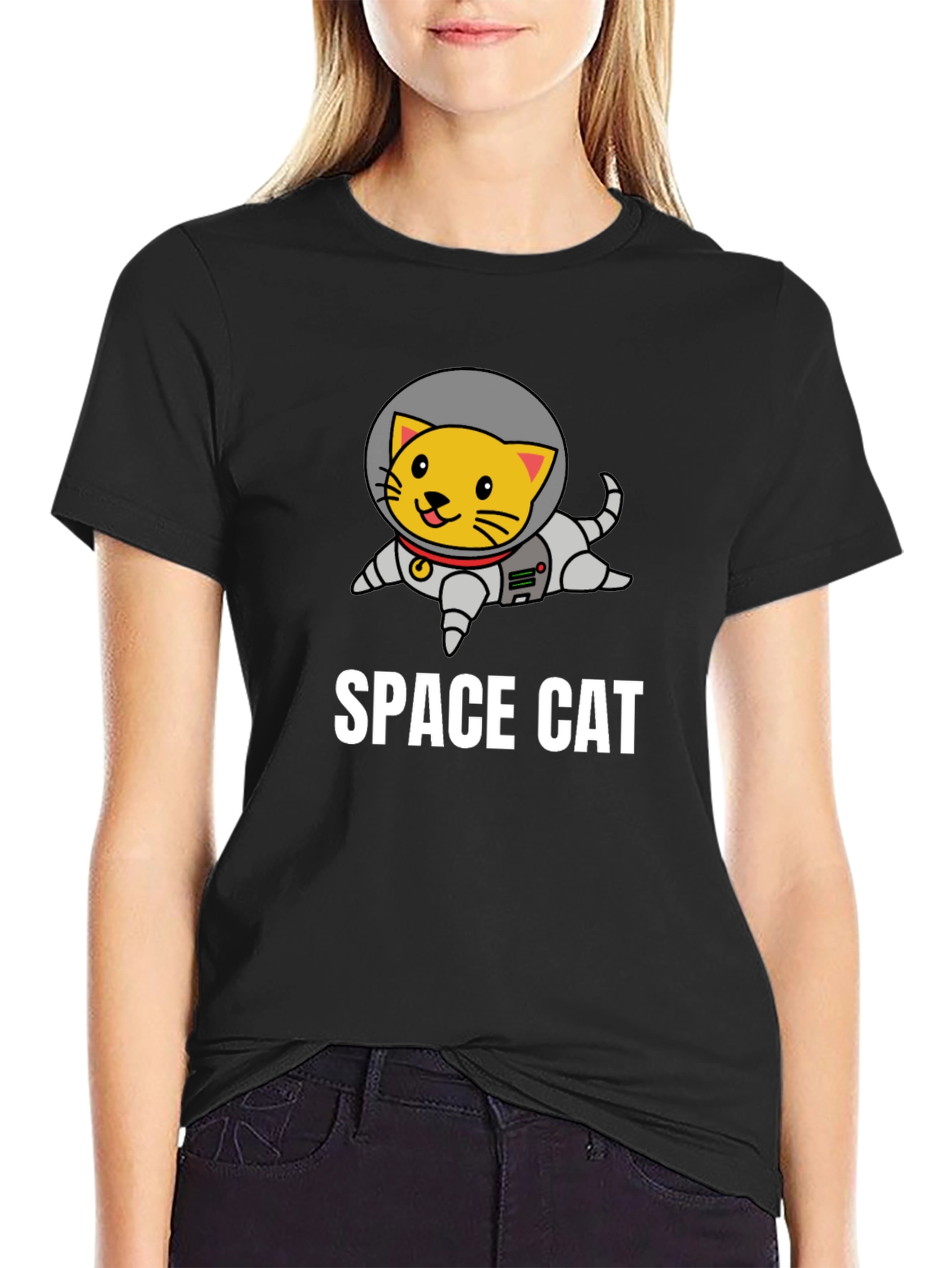 Space Cat Graphic T-Shirt - Astronaut Kitten Tee