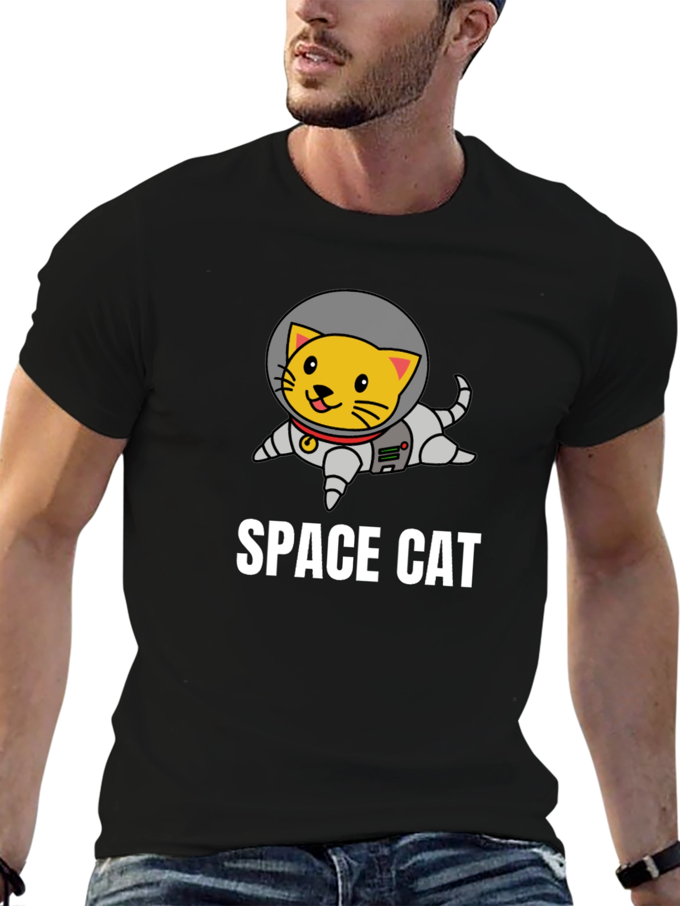 Space Cat Graphic T-Shirt - Astronaut Kitten Tee
