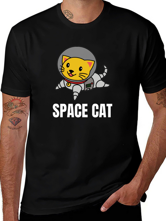 Space Cat Graphic T-Shirt - Astronaut Kitten Tee