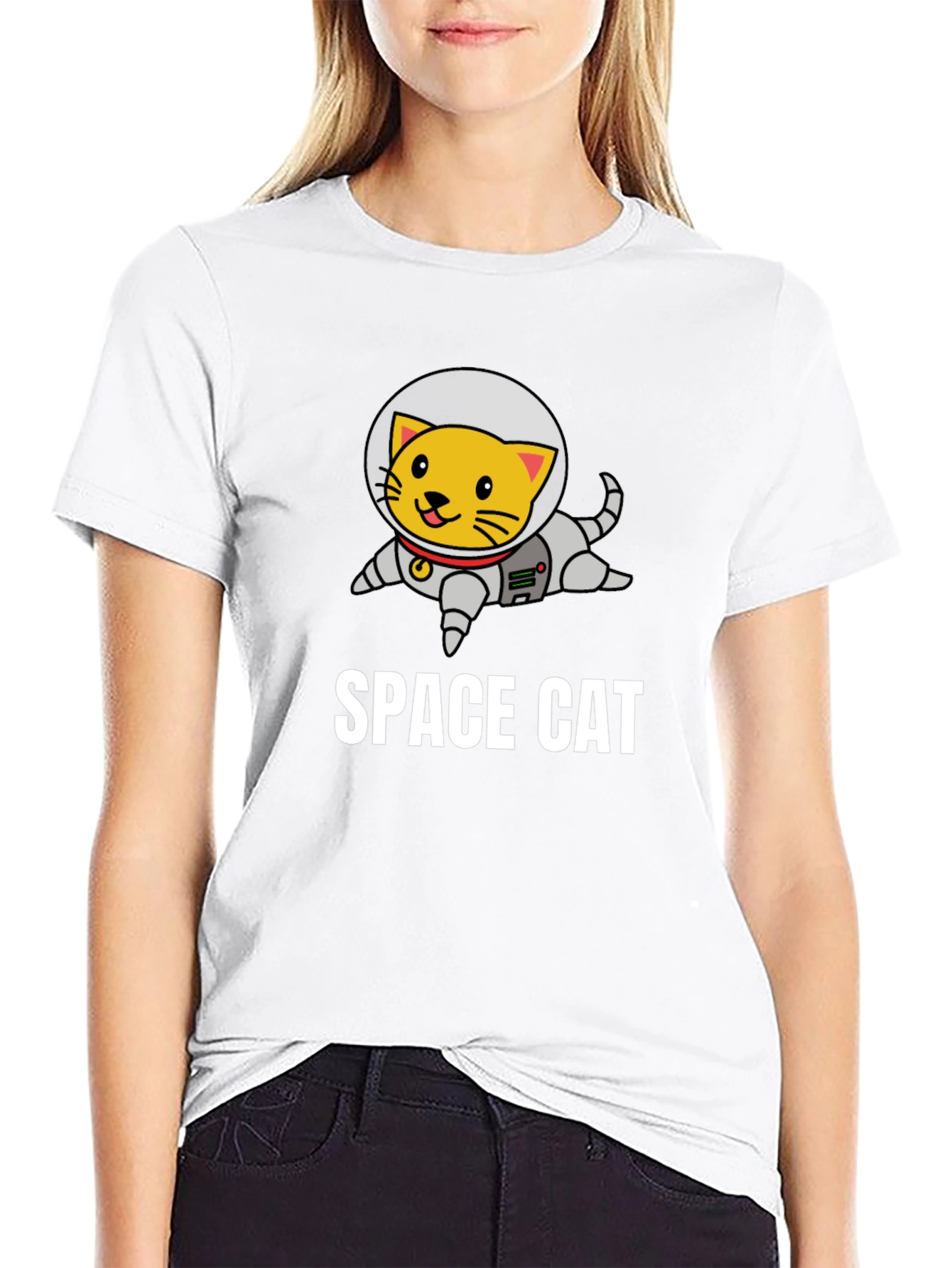 Space Cat Graphic T-Shirt - Astronaut Kitten Tee