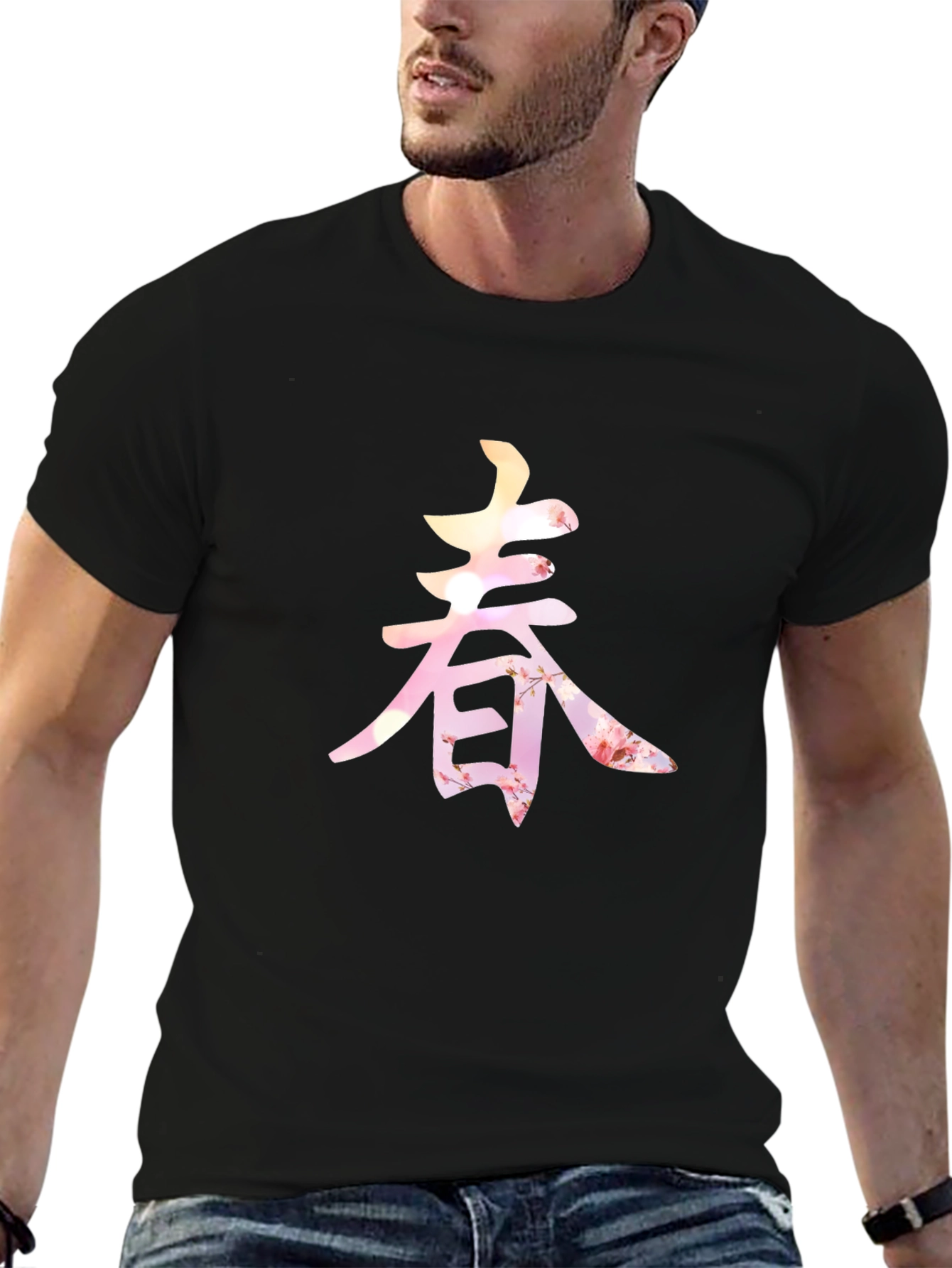 Spring Blossom Kanji Graphic Tee - Unique Design