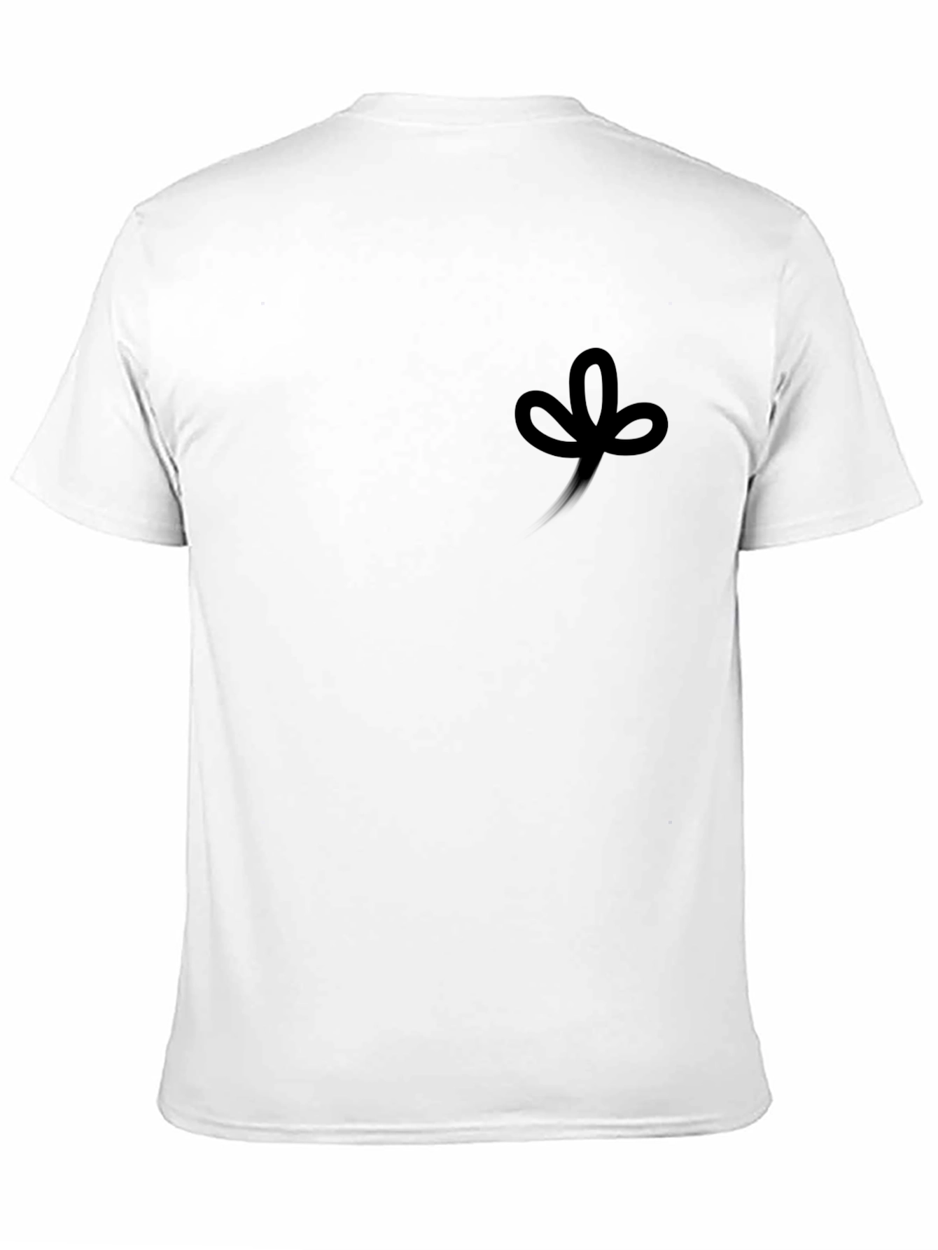 Mens Black Crew Neck T-Shirt with Clover Design
