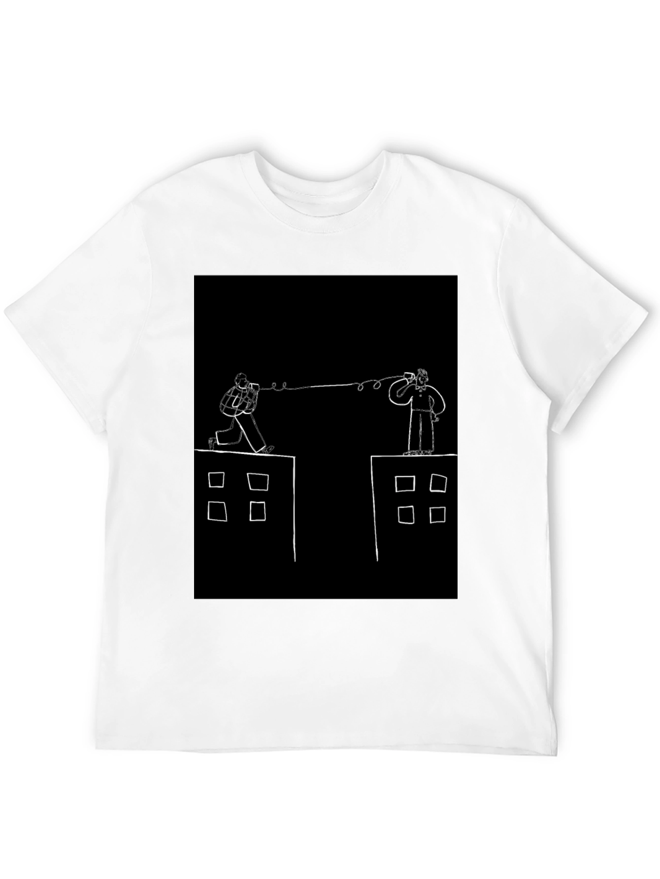 Retro Communication Graphic Black T-Shirt