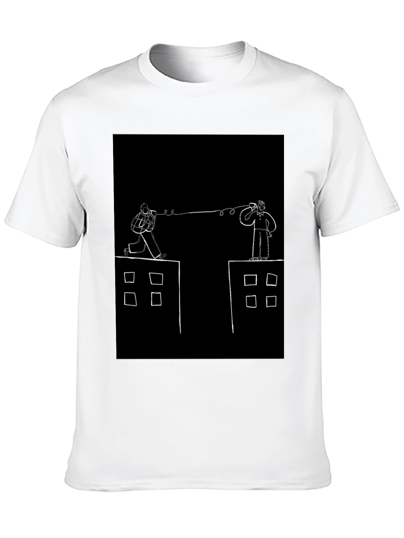 Retro Communication Graphic Black T-Shirt