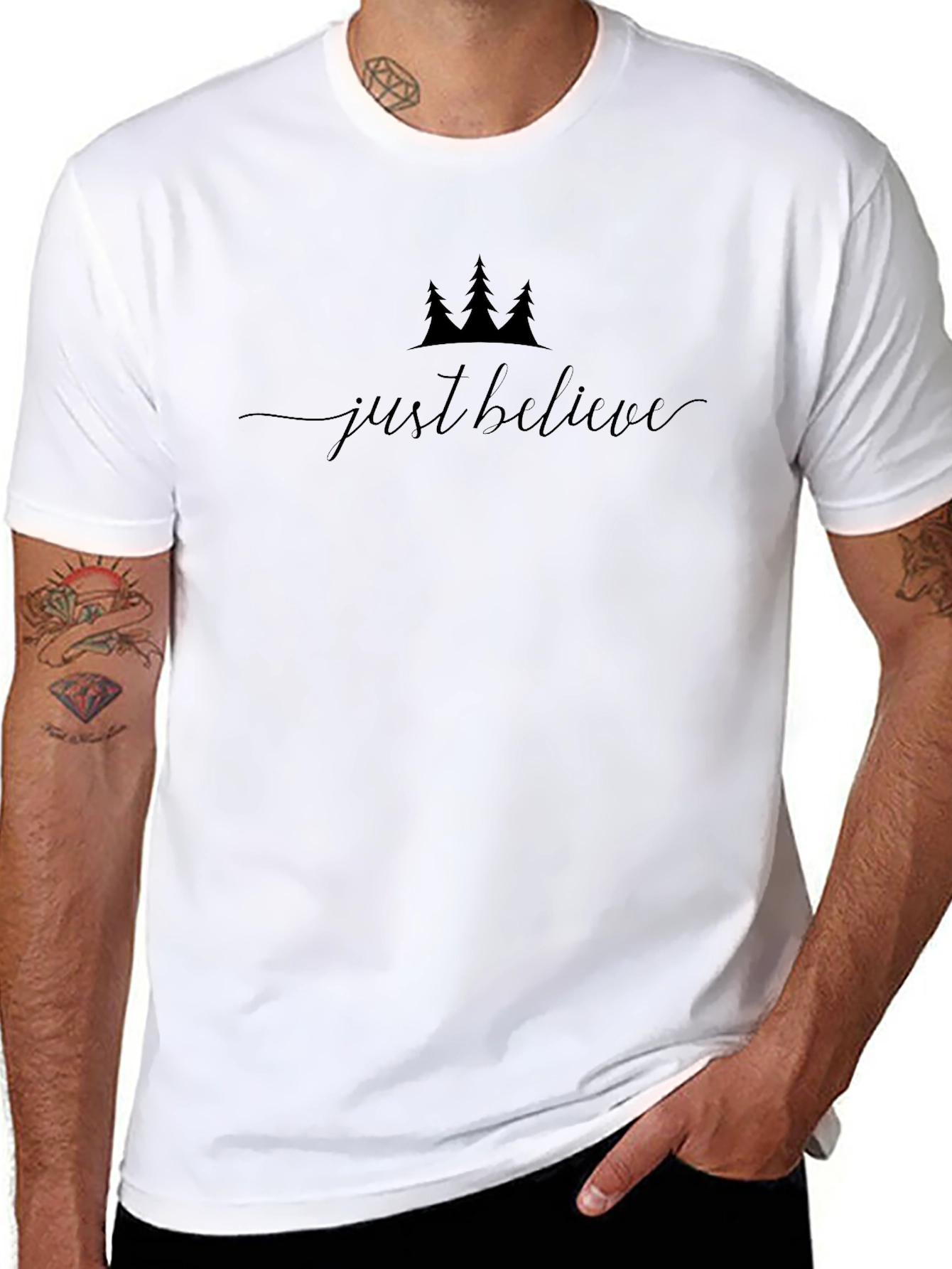 Just Believe Graphic Tee - Stylish Black Shirt