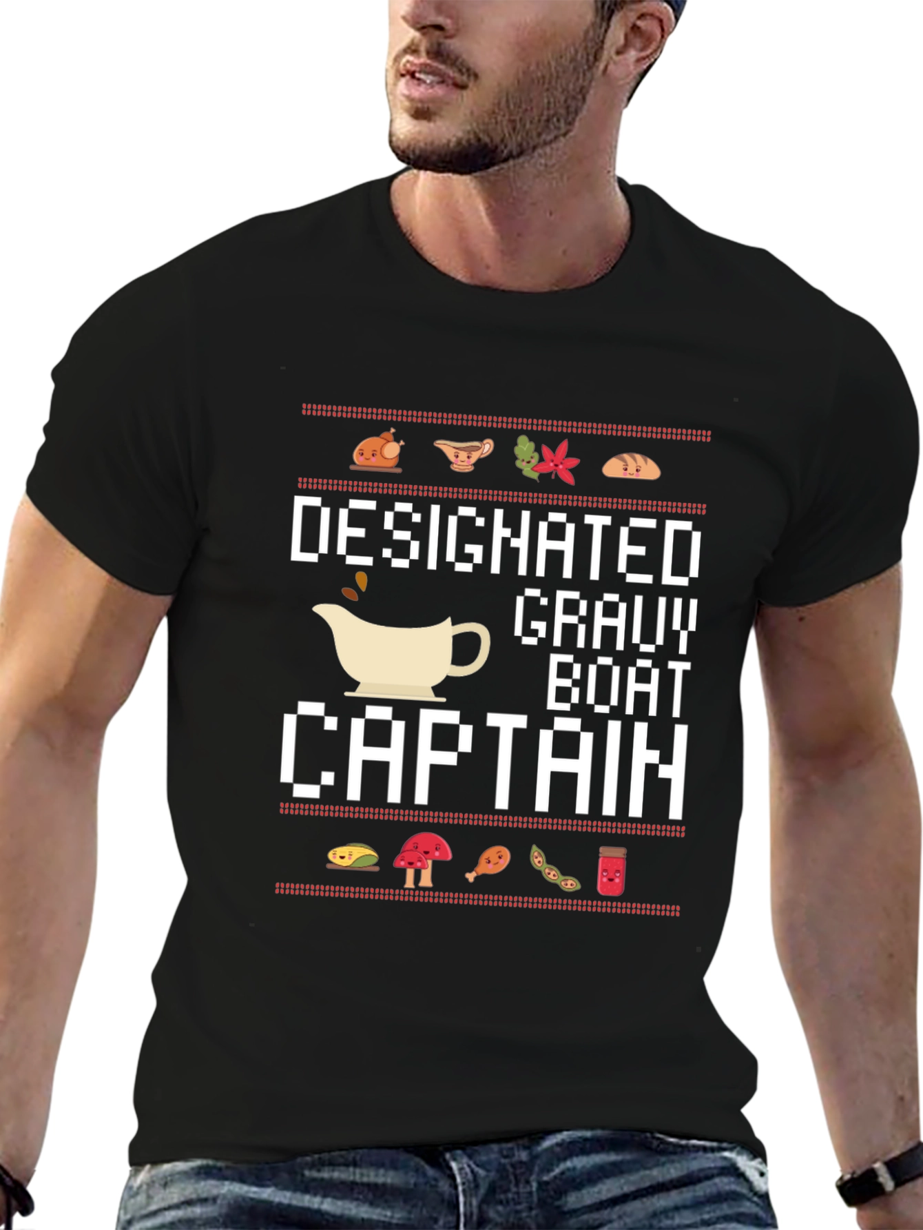 Designated Gravy Boat Captain Black T-Shirt
