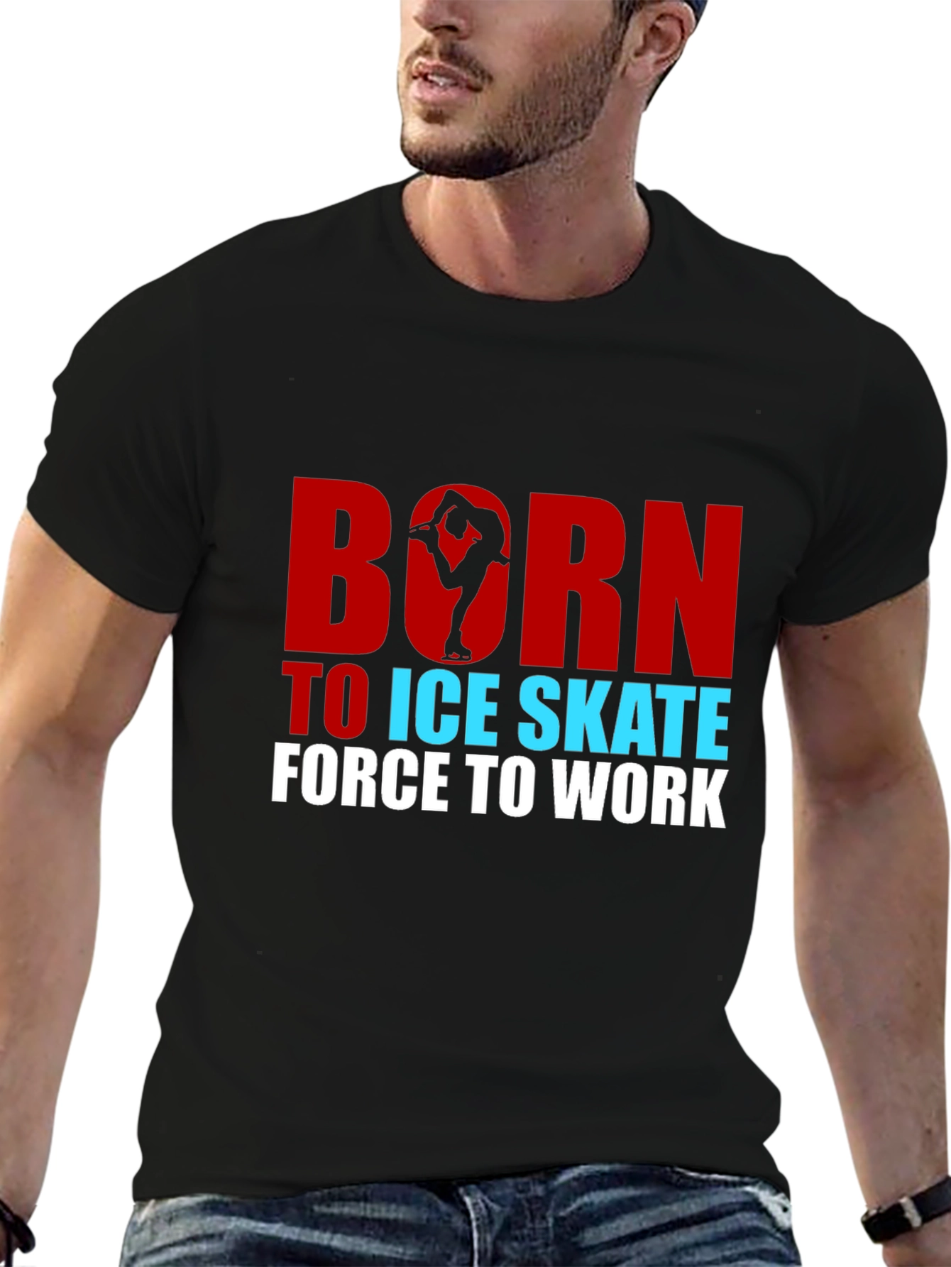 Born to Ice Skate Graphic T-Shirt - Black
