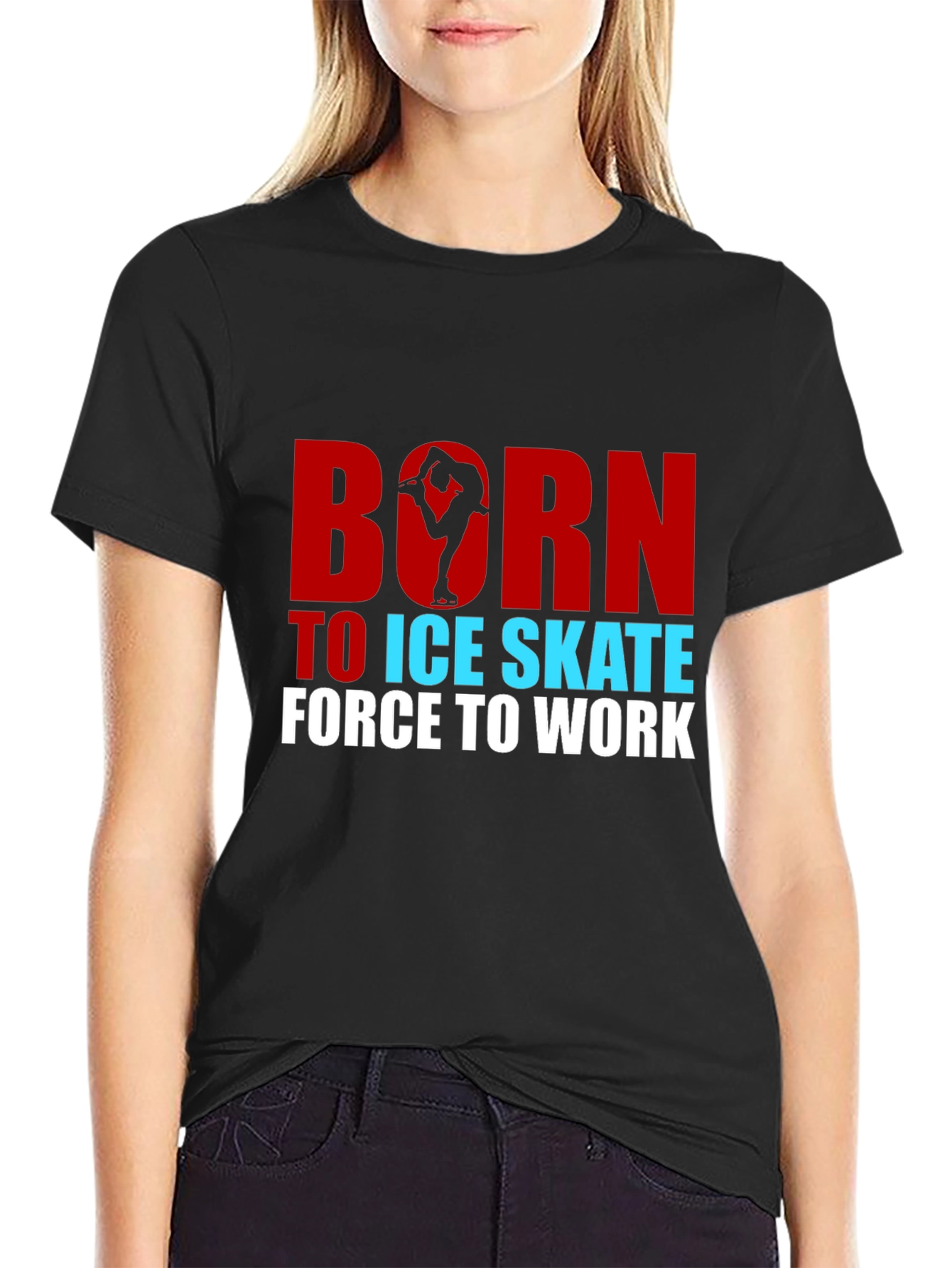 Born to Ice Skate Graphic T-Shirt - Black