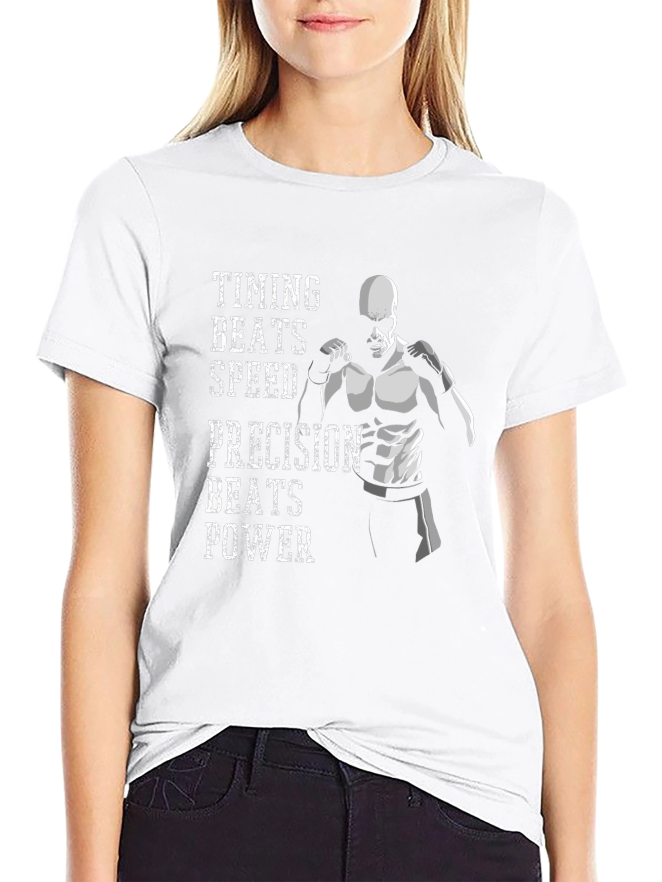 Timing Beats Speed Mens Black Graphic T-Shirt