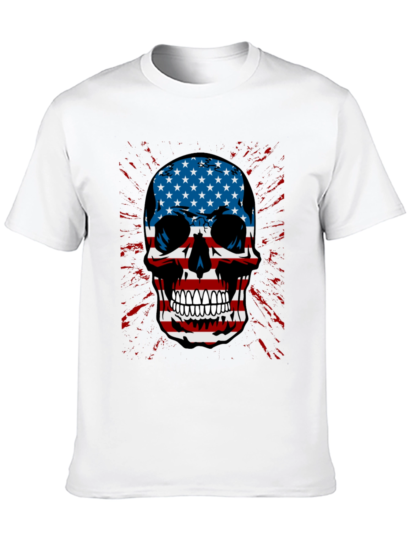 American Flag Skull Graphic T-Shirt