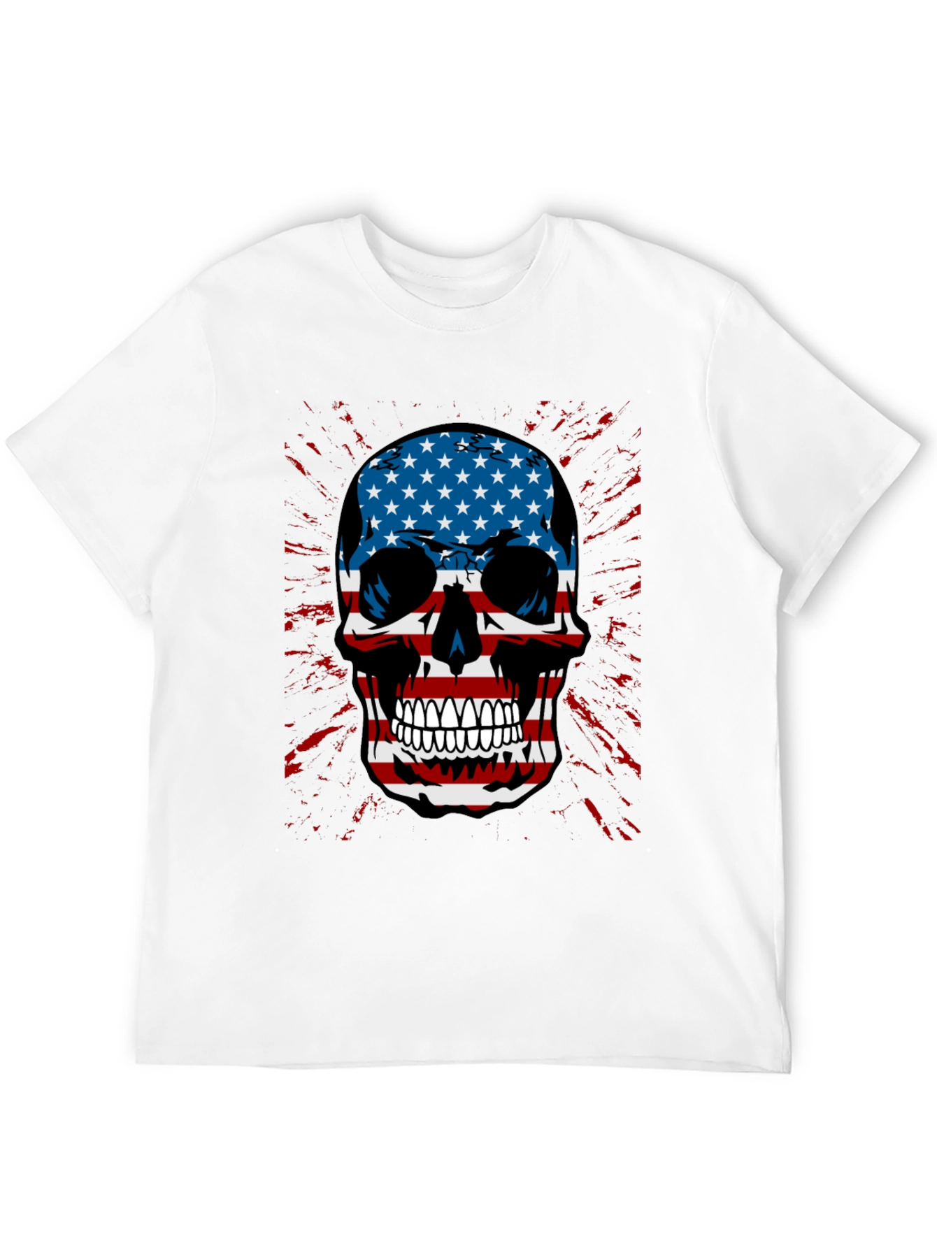 American Flag Skull Graphic T-Shirt