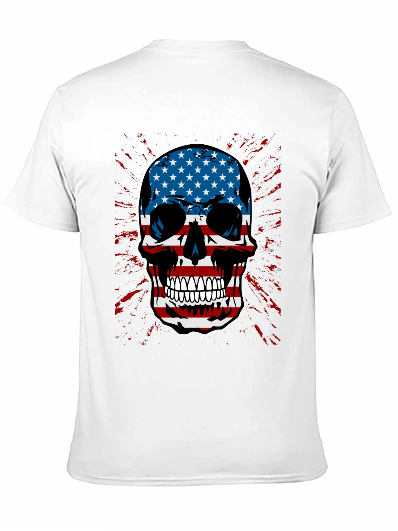 American Flag Skull Graphic T-Shirt