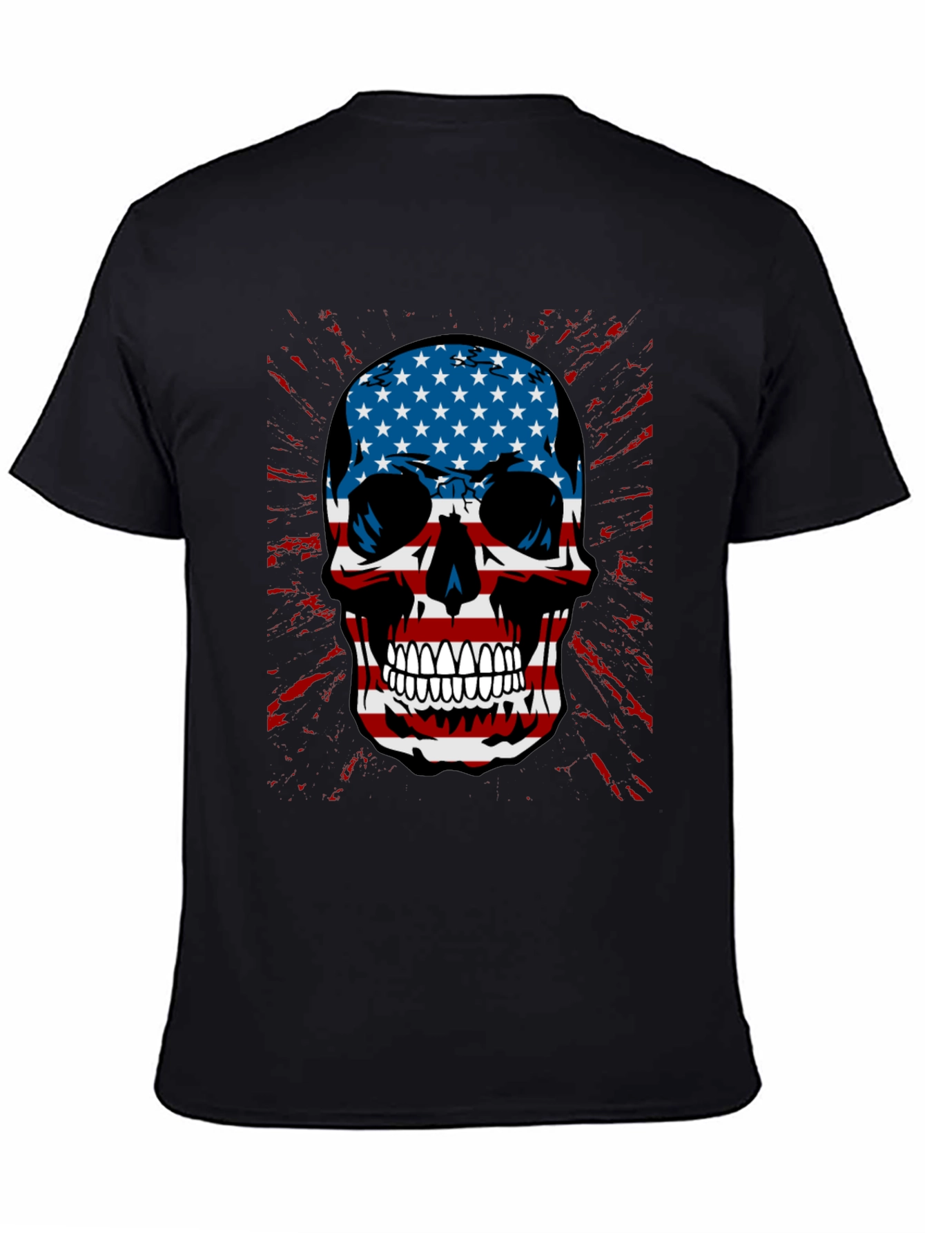 American Flag Skull Graphic T-Shirt