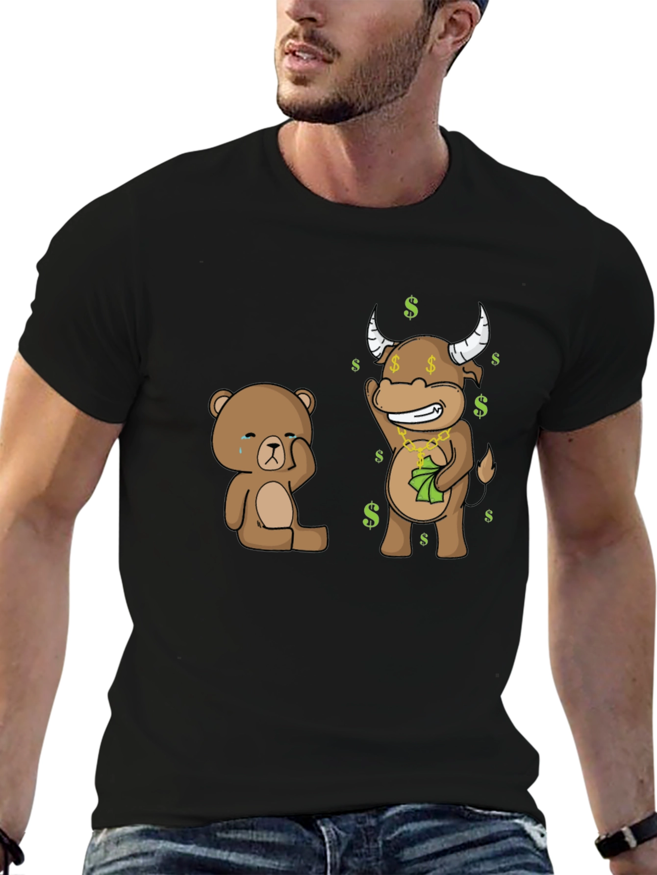 Bull and Bear Graphic T-Shirt