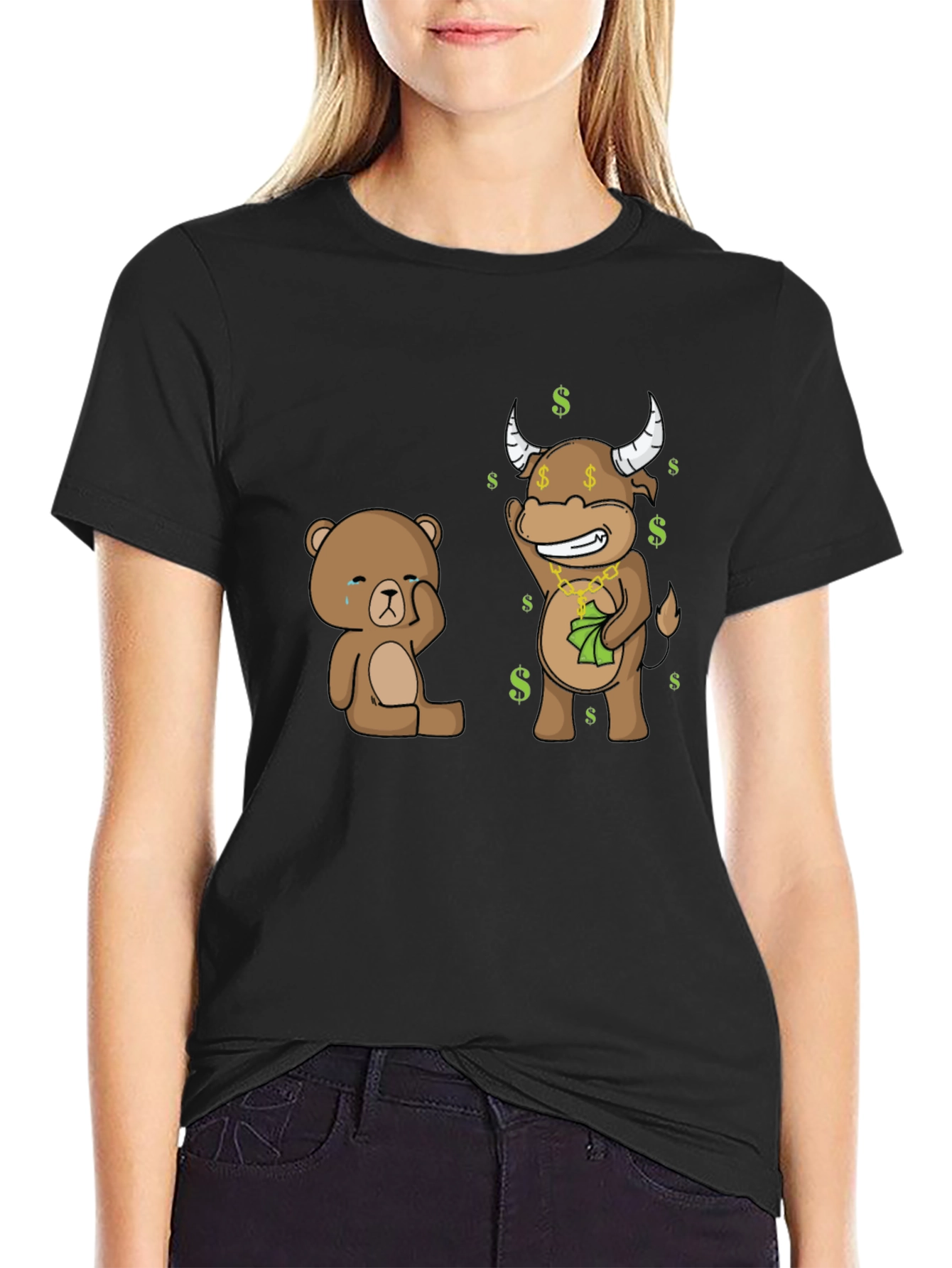Bull and Bear Graphic T-Shirt