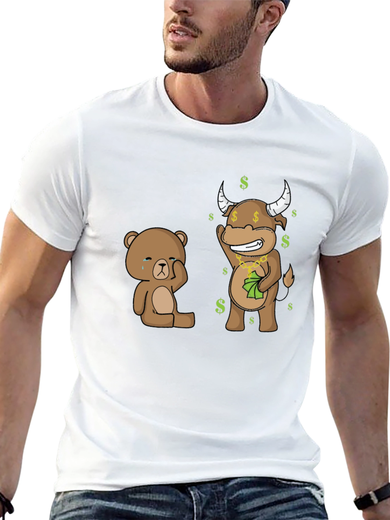 Bull and Bear Graphic T-Shirt