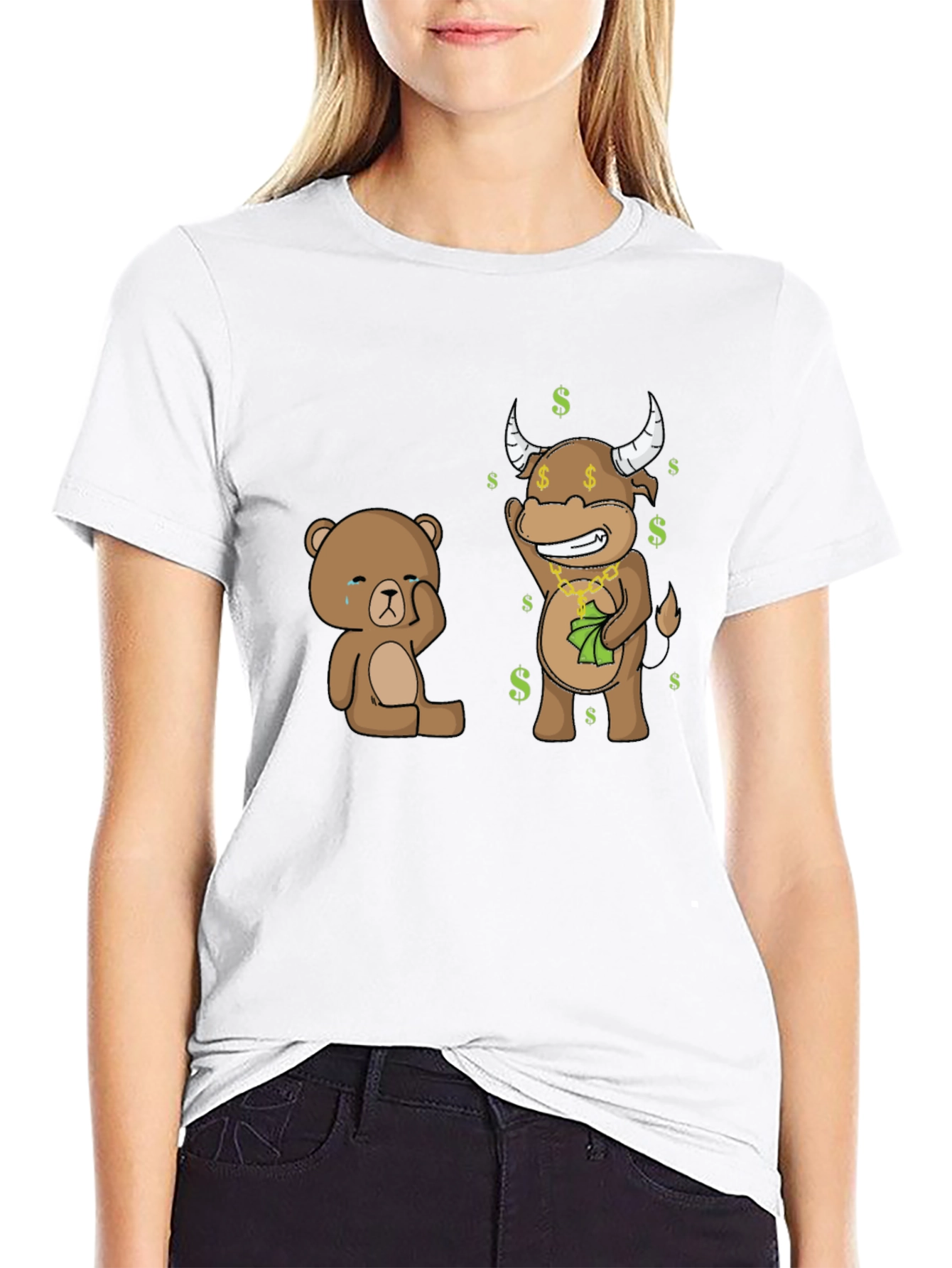 Bull and Bear Graphic T-Shirt