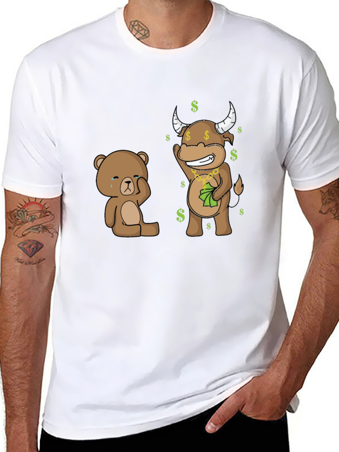 Bull and Bear Graphic T-Shirt