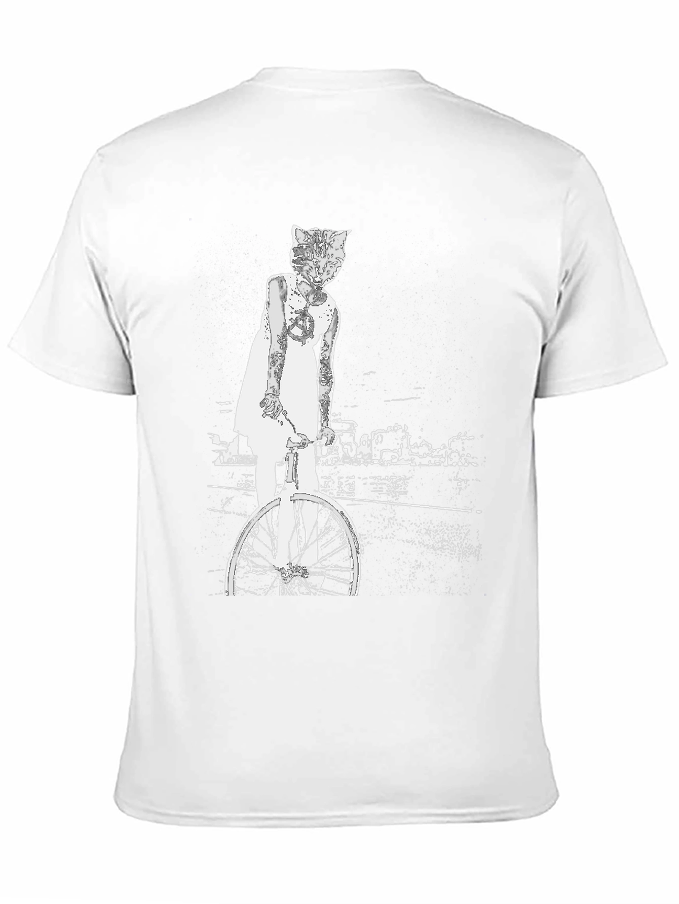 Cat Girl Bicycle Graphic T-Shirt