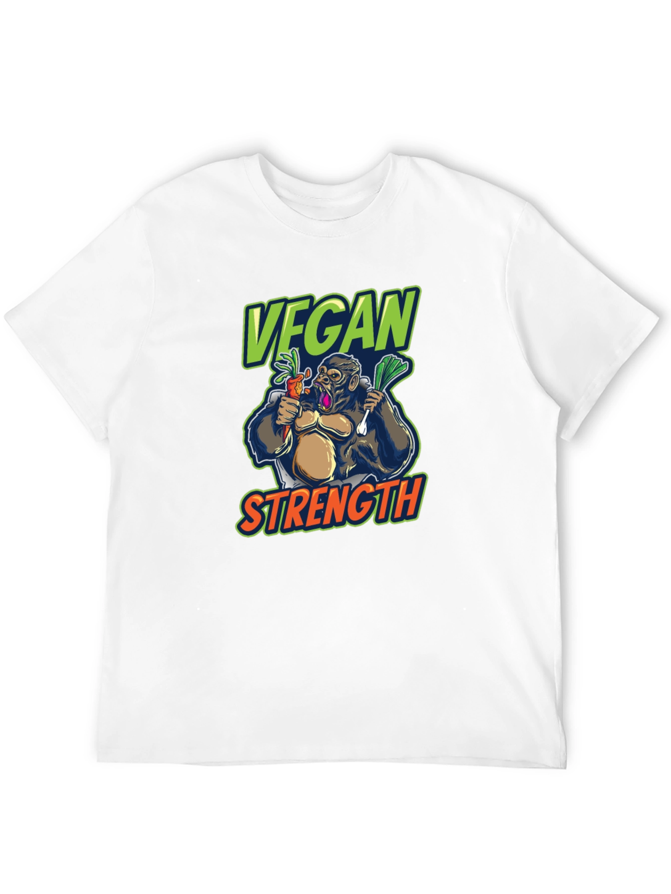 Vegan Strength Gorilla T-Shirt - Black