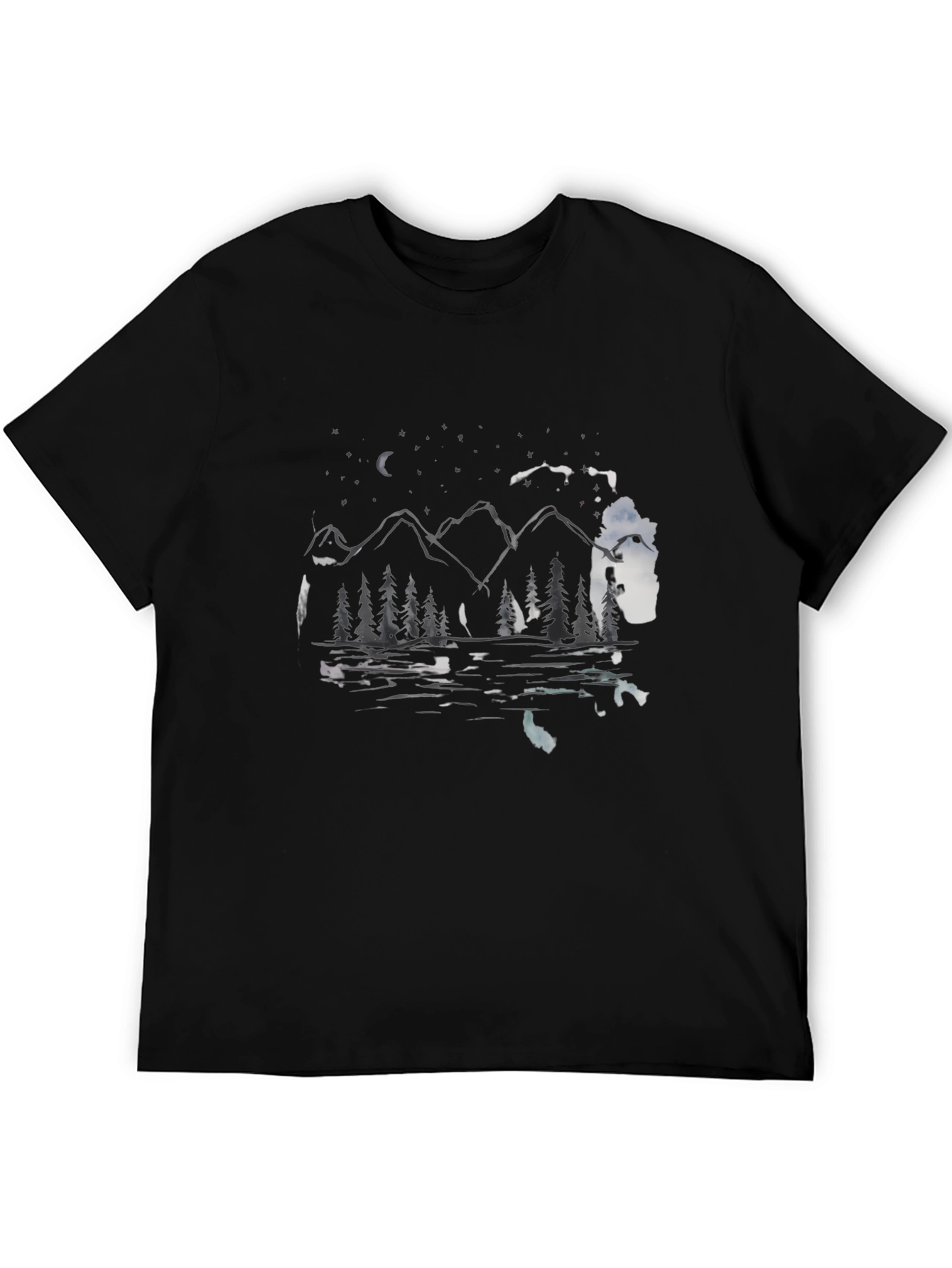 Mountain Lake Scene Graphic Tee