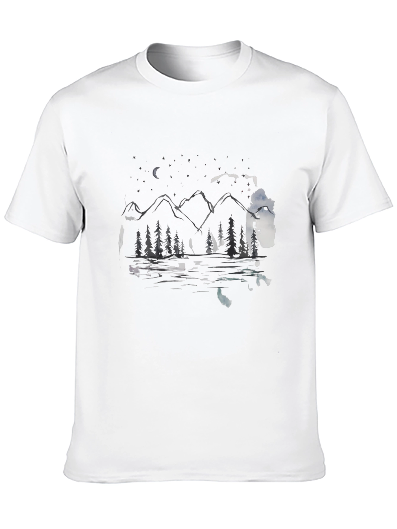 Mountain Lake Scene Graphic Tee