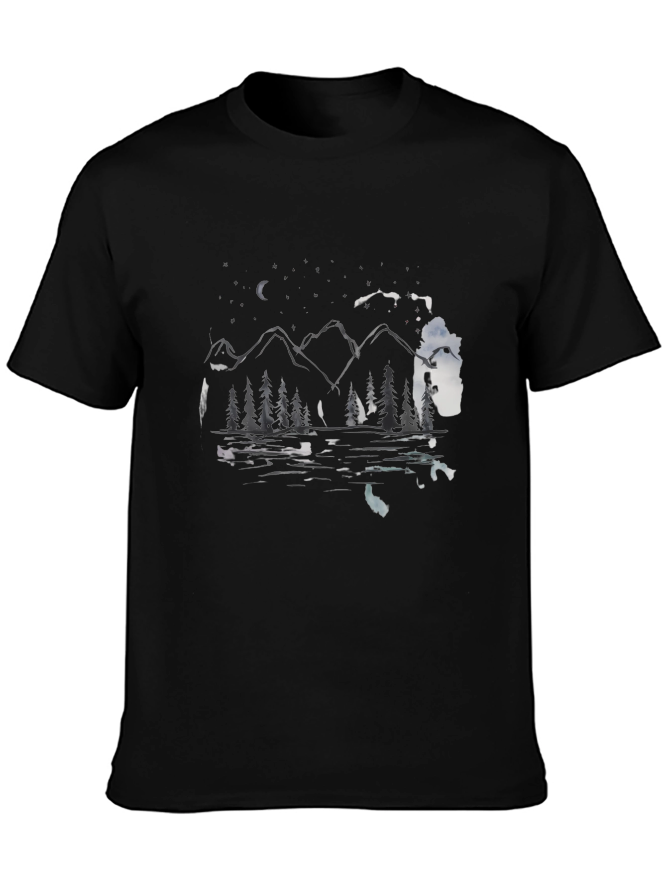 Mountain Lake Scene Graphic Tee