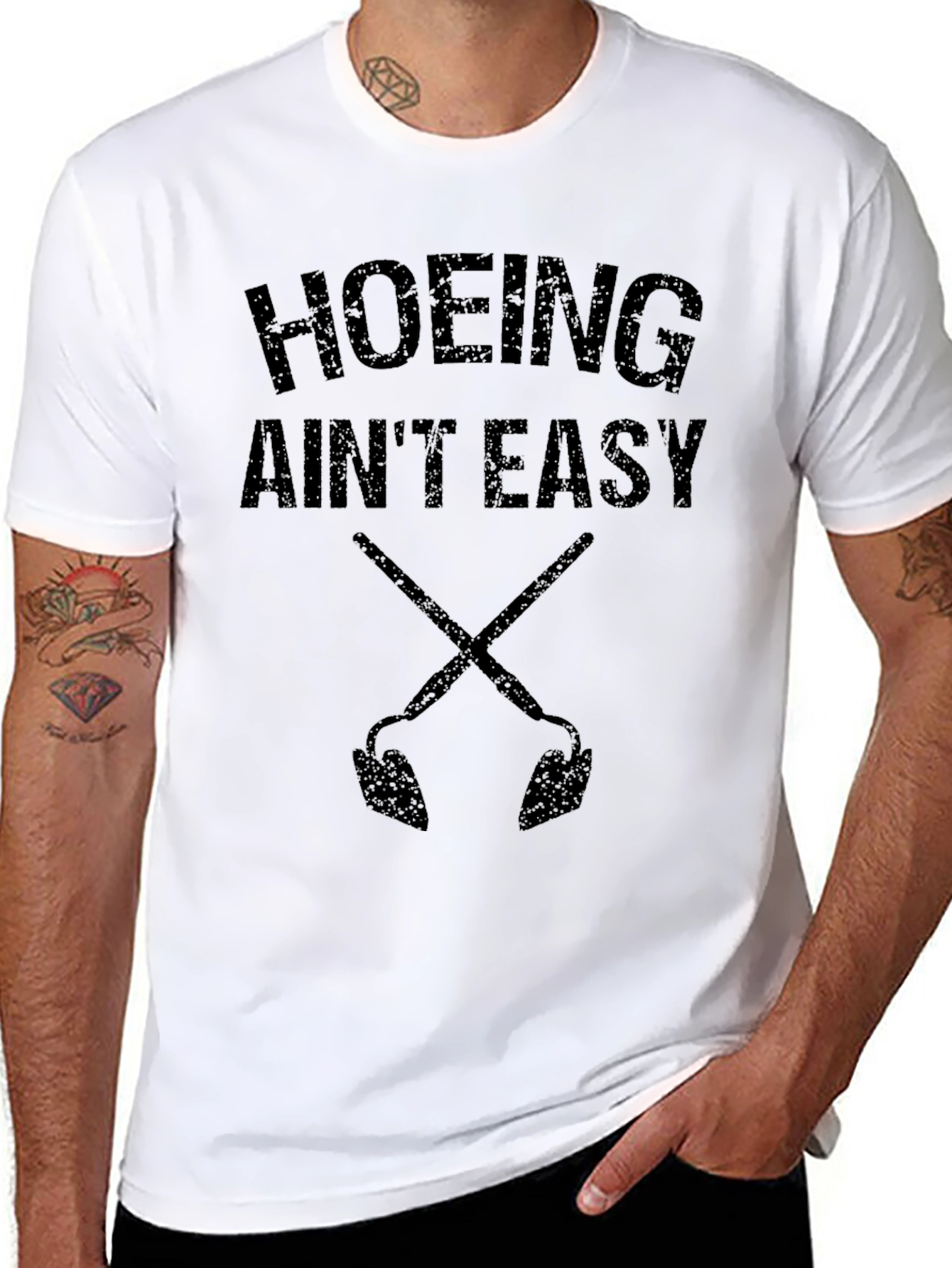 Hoing Aint Easy Mens Graphic T-Shirt