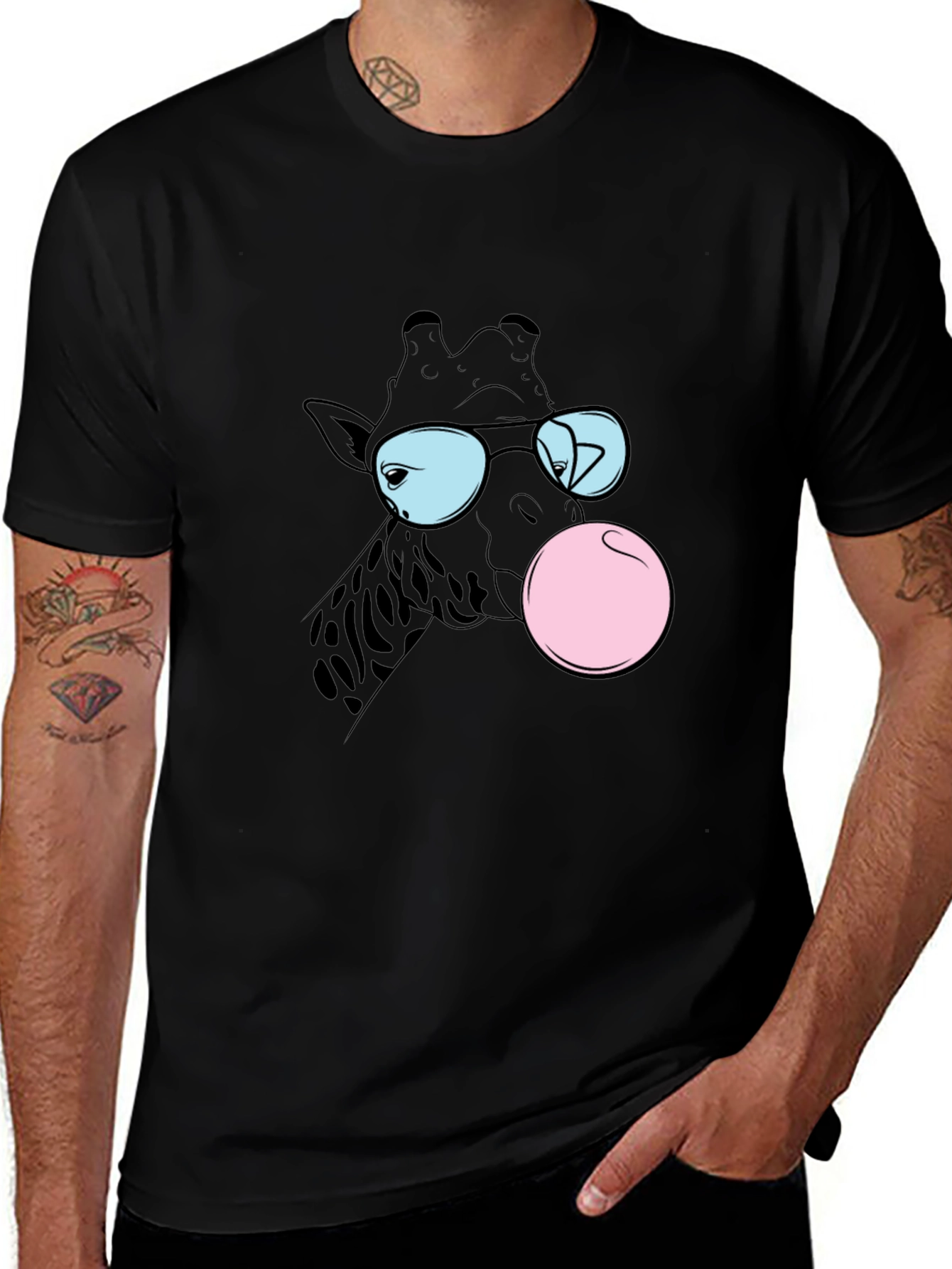 Cool Giraffe Bubble Gum Graphic Tee