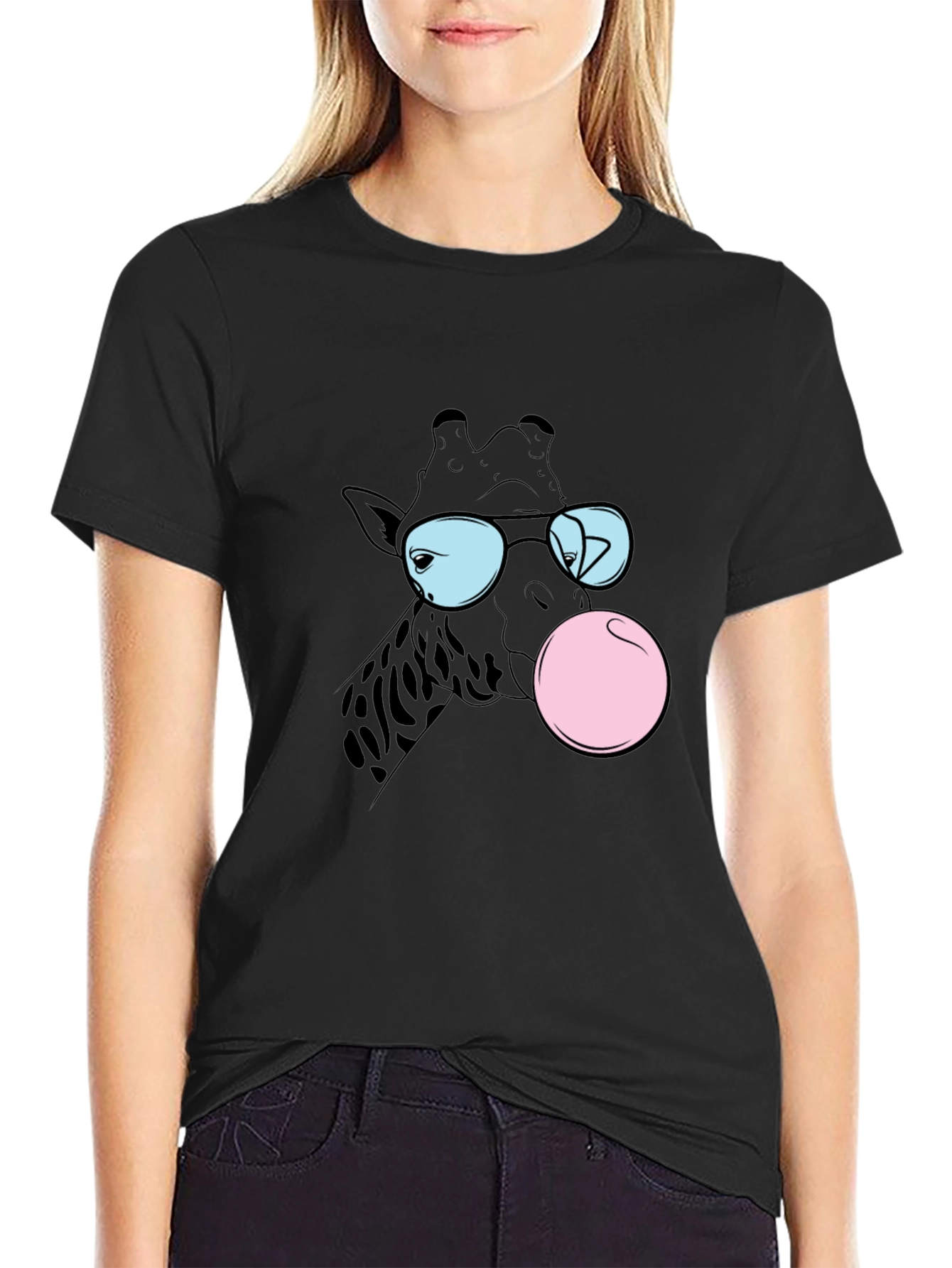 Cool Giraffe Bubble Gum Graphic Tee