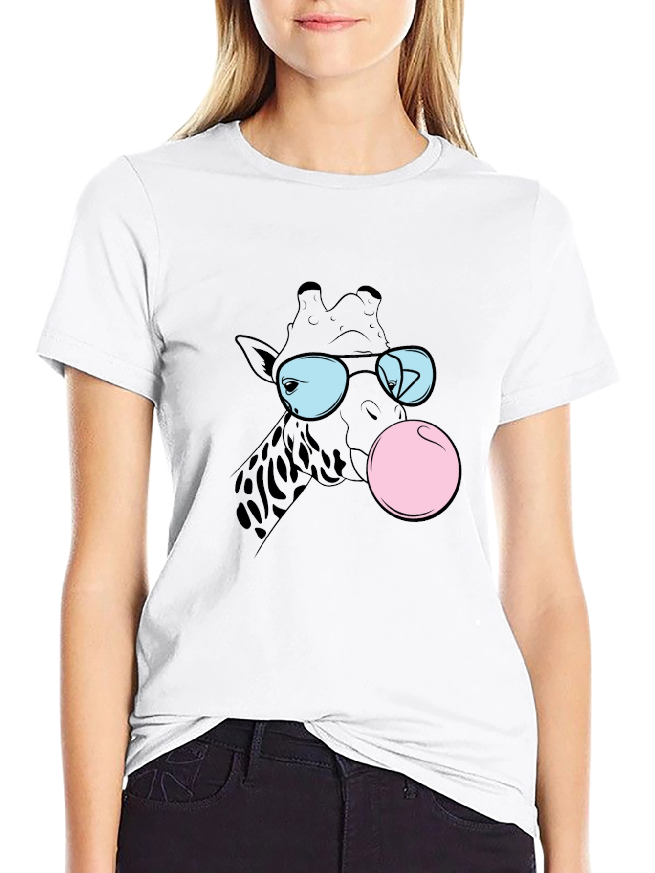 Cool Giraffe Bubble Gum Graphic Tee