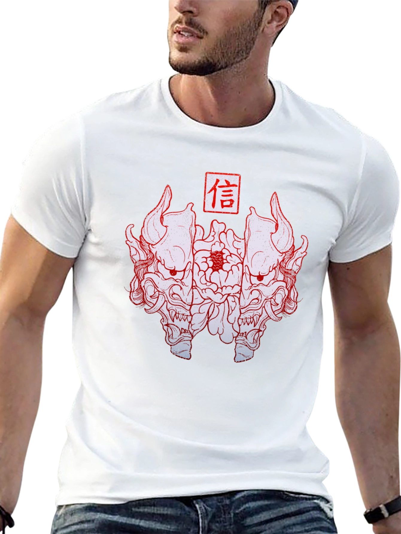 Japanese Oni Mask Graphic Tee