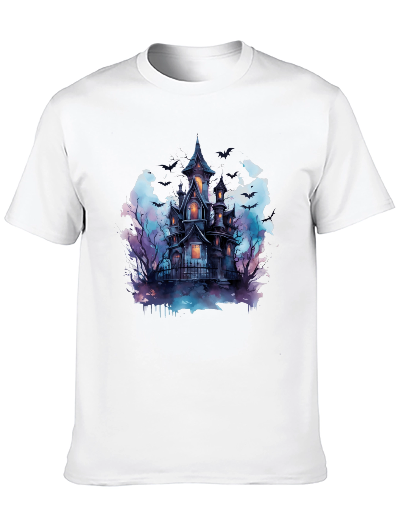 Spooky Haunted House Graphic Tee - Halloween Shirt