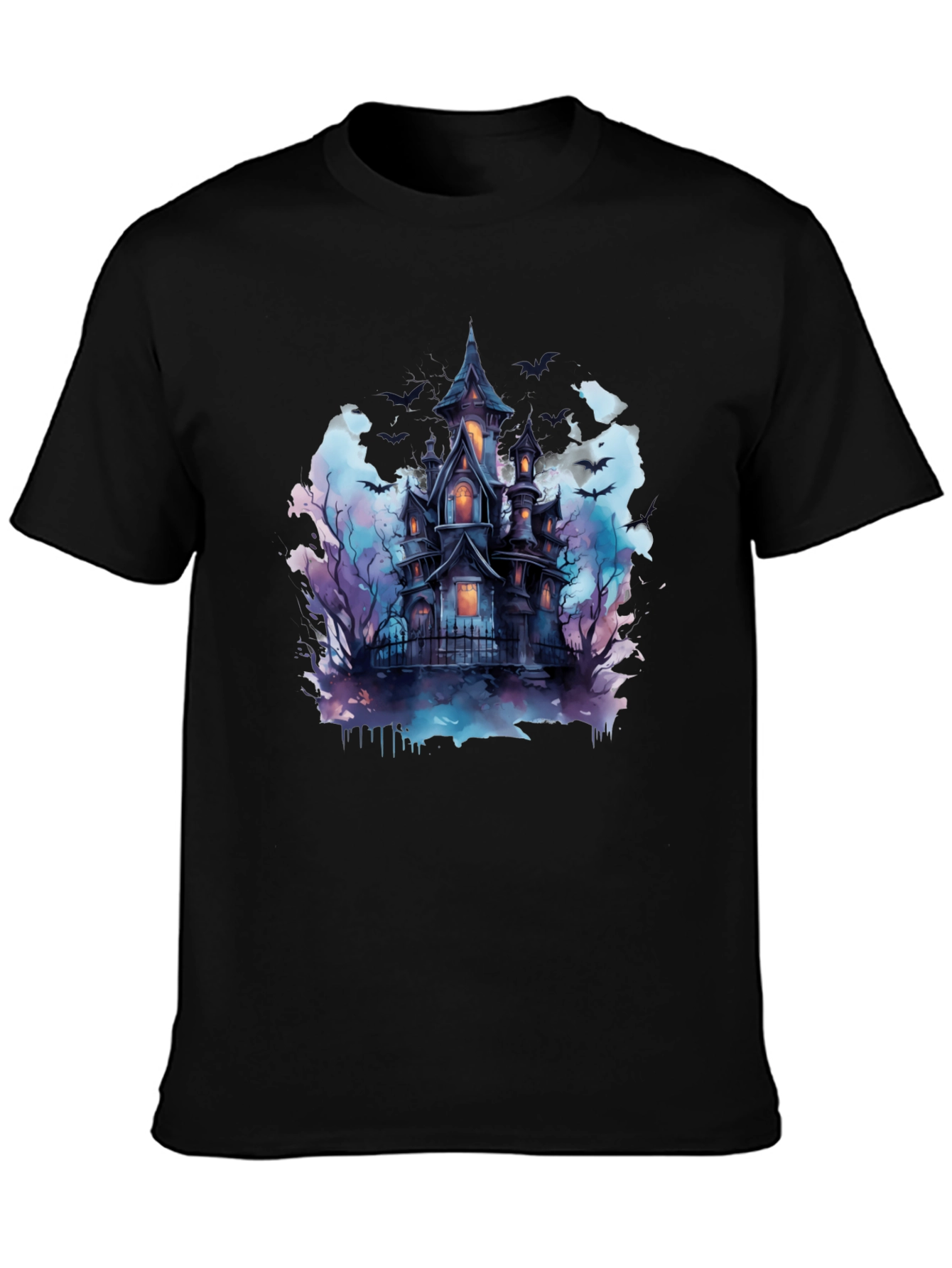 Spooky Haunted House Graphic Tee - Halloween Shirt
