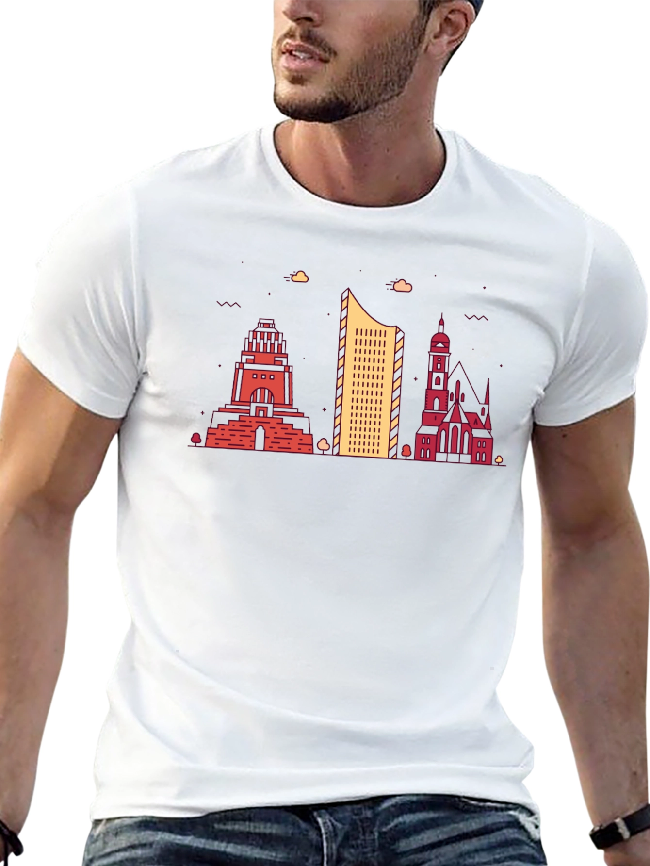 Leipzig Skyline Black T-Shirt