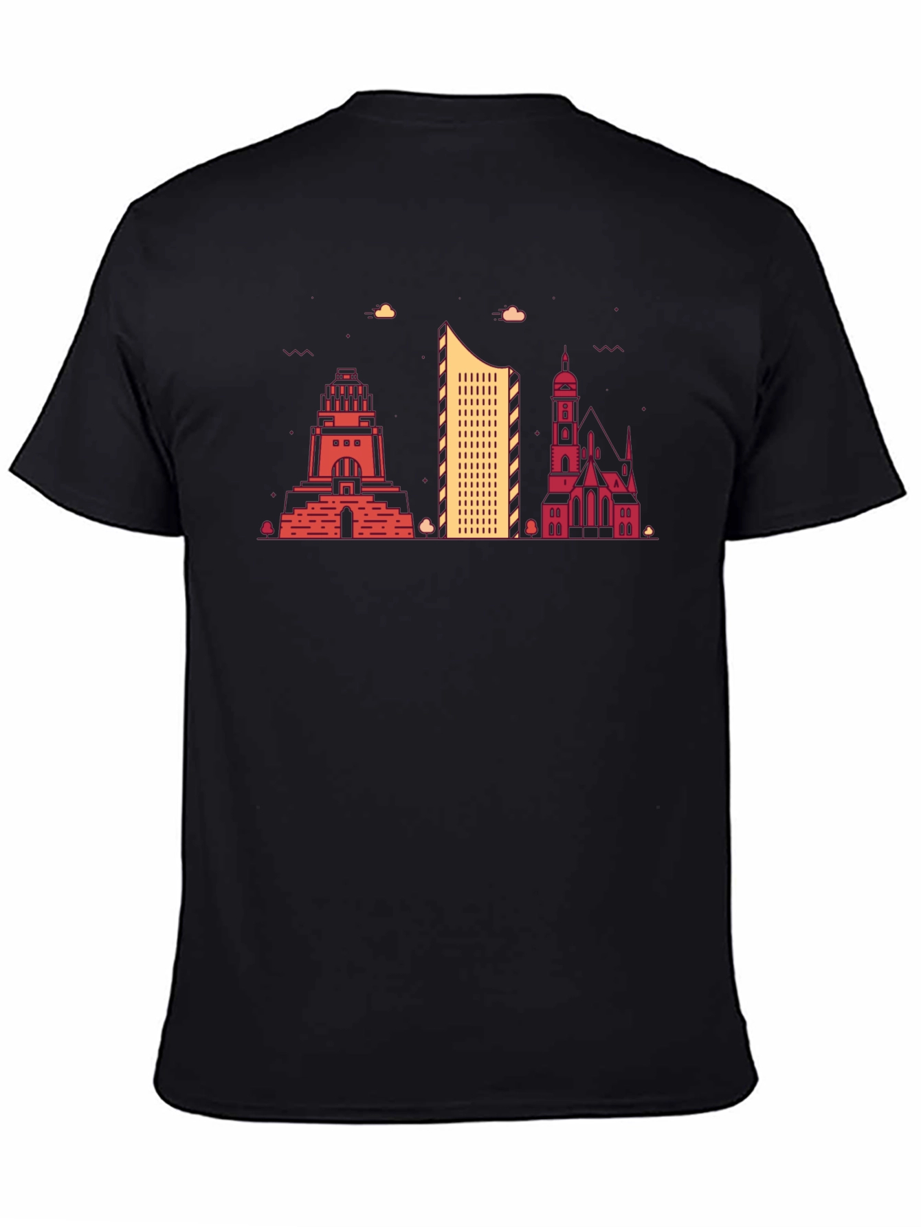 Leipzig Skyline Black T-Shirt