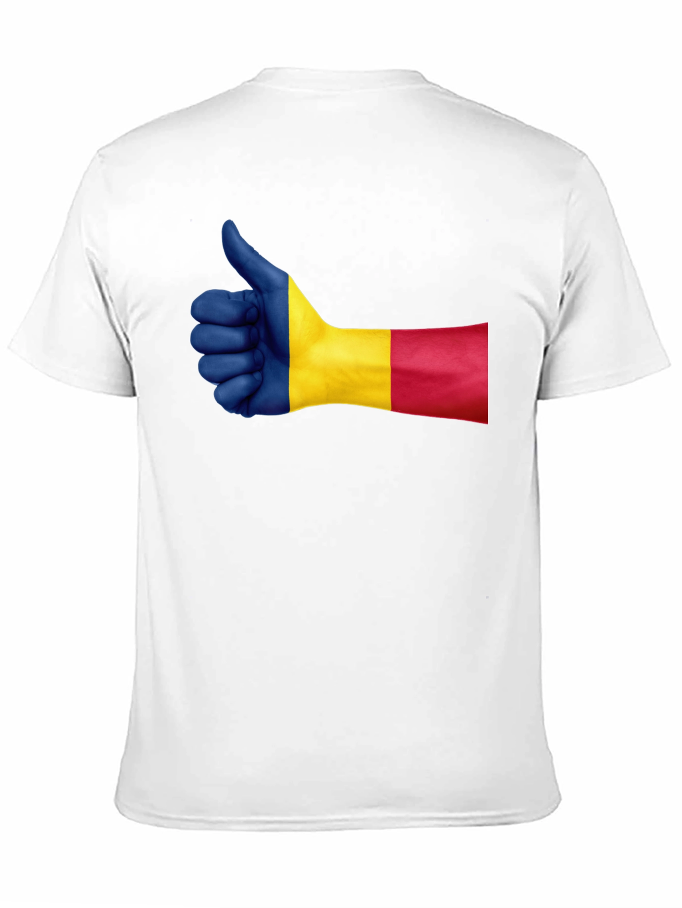 Romania Flag Thumbs Up Graphic Tee - Black