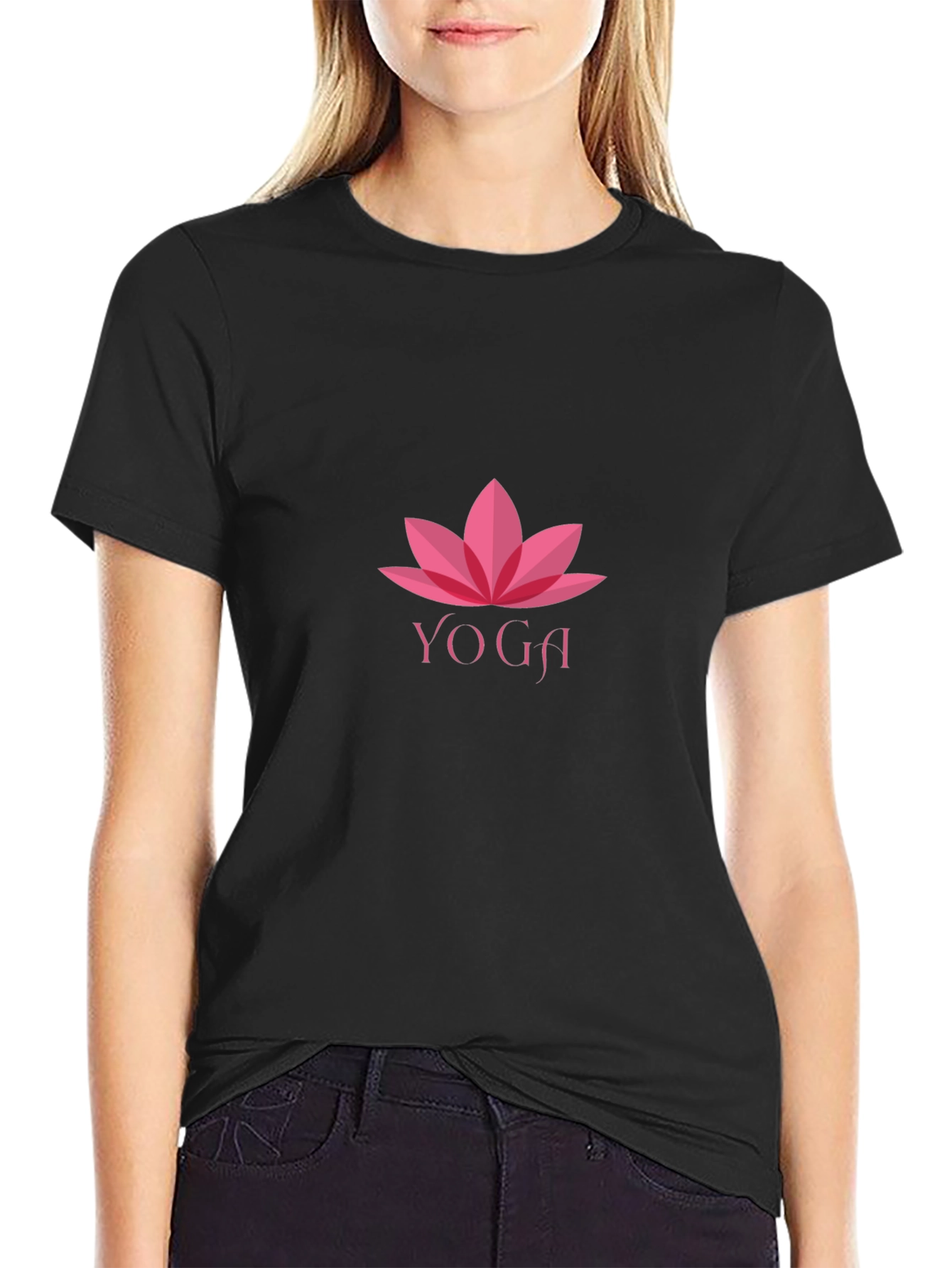 Yoga Lotus Flower Graphic T-Shirt