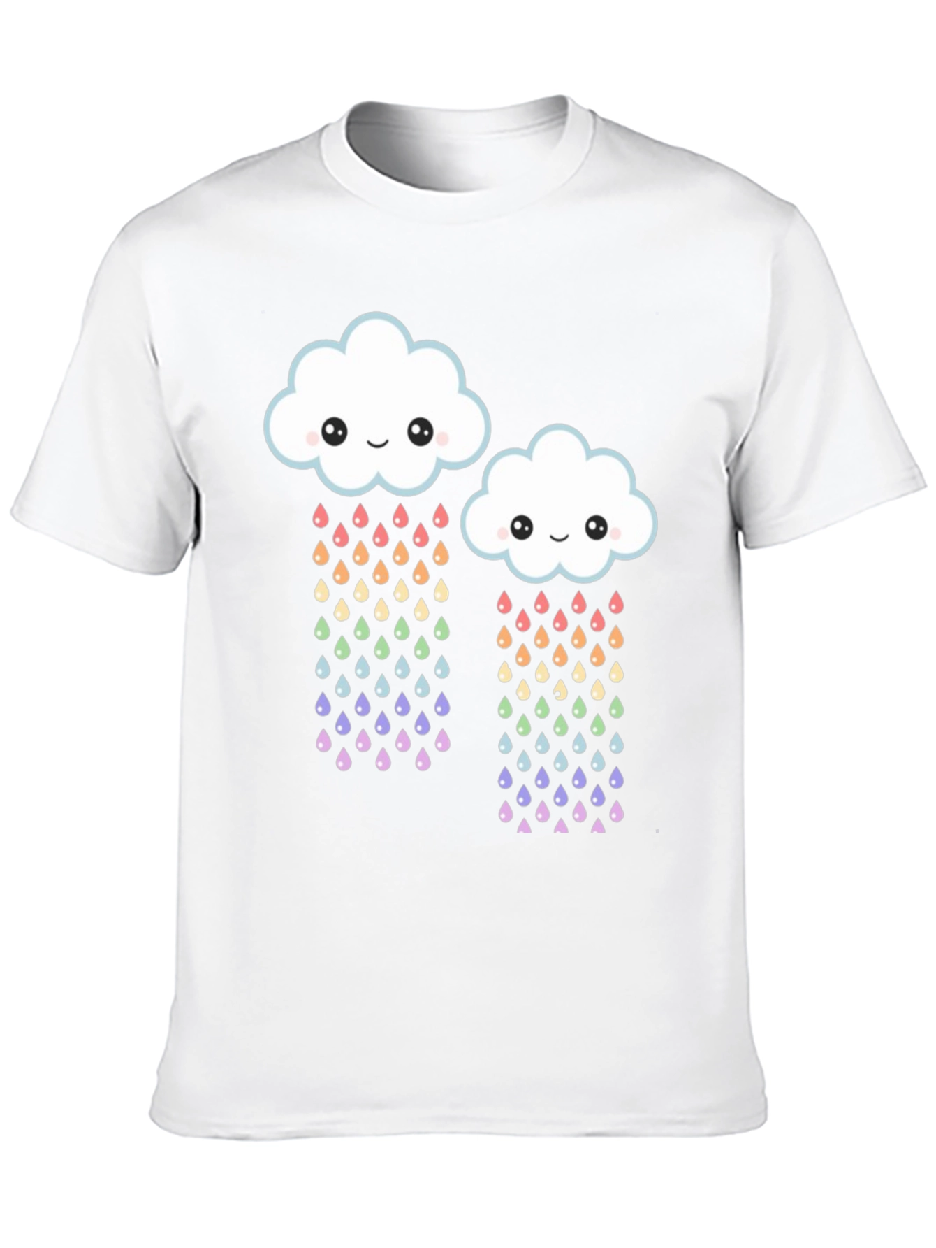Cute Cloud Rainbow Drops Graphic Tee