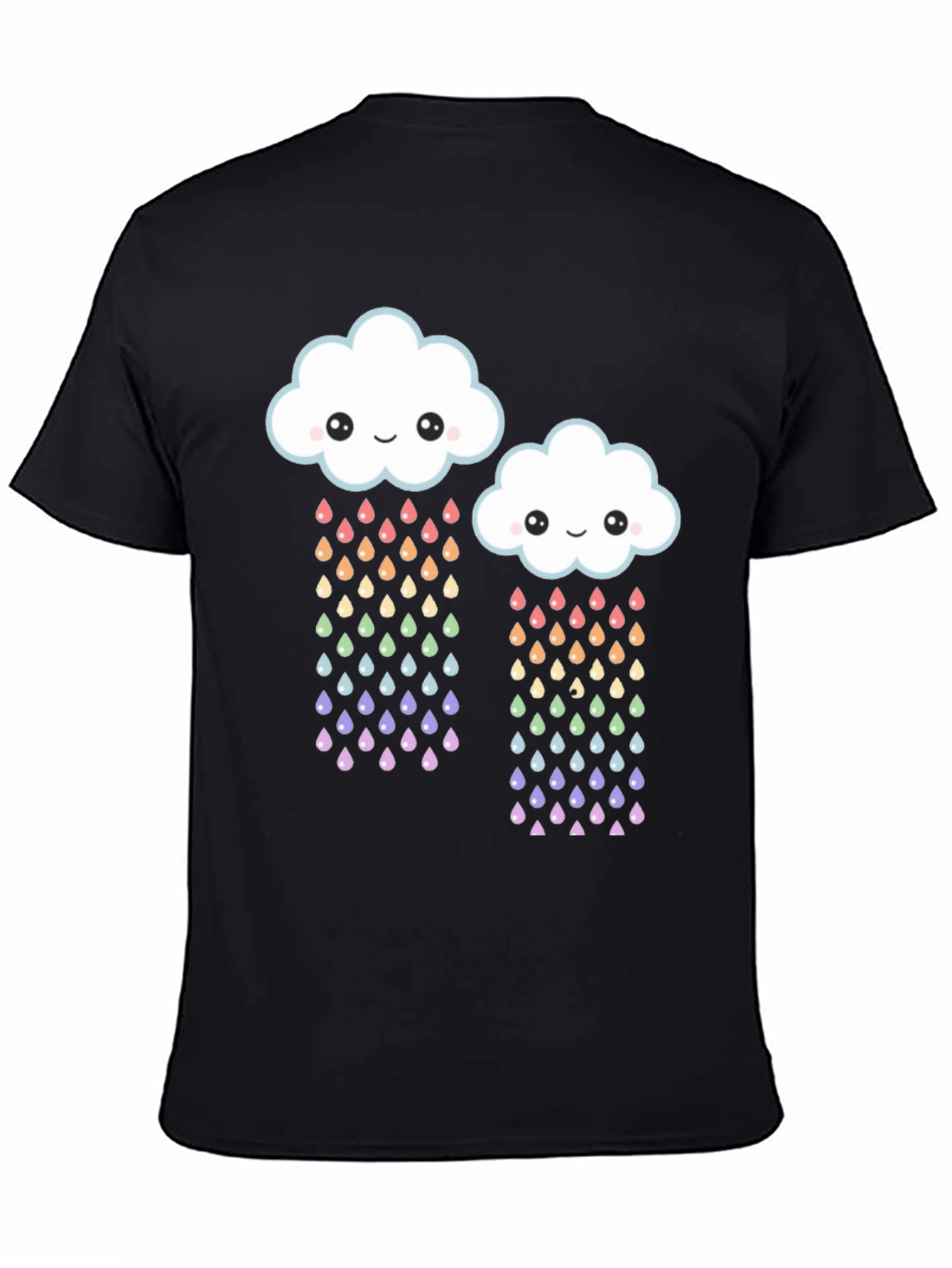 Cute Cloud Rainbow Drops Graphic Tee
