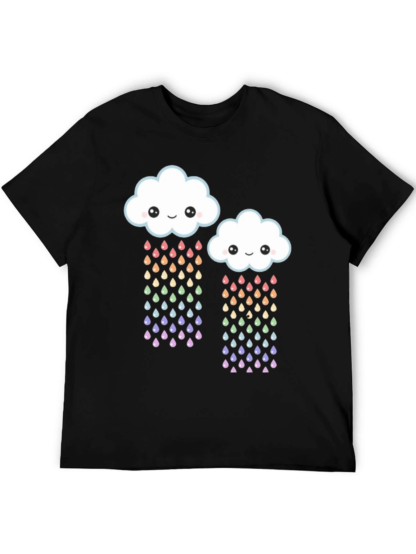 Cute Cloud Rainbow Drops Graphic Tee