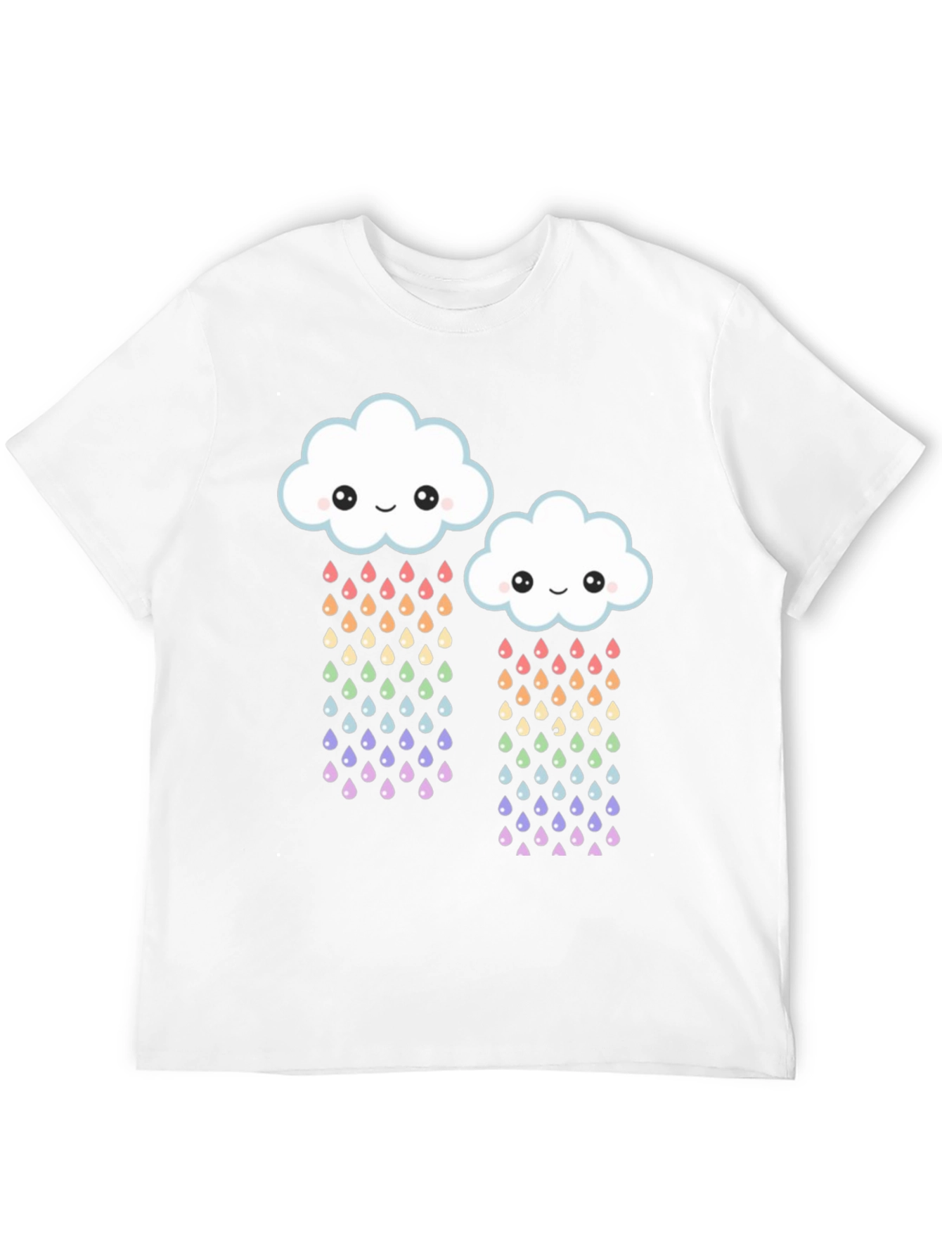 Cute Cloud Rainbow Drops Graphic Tee