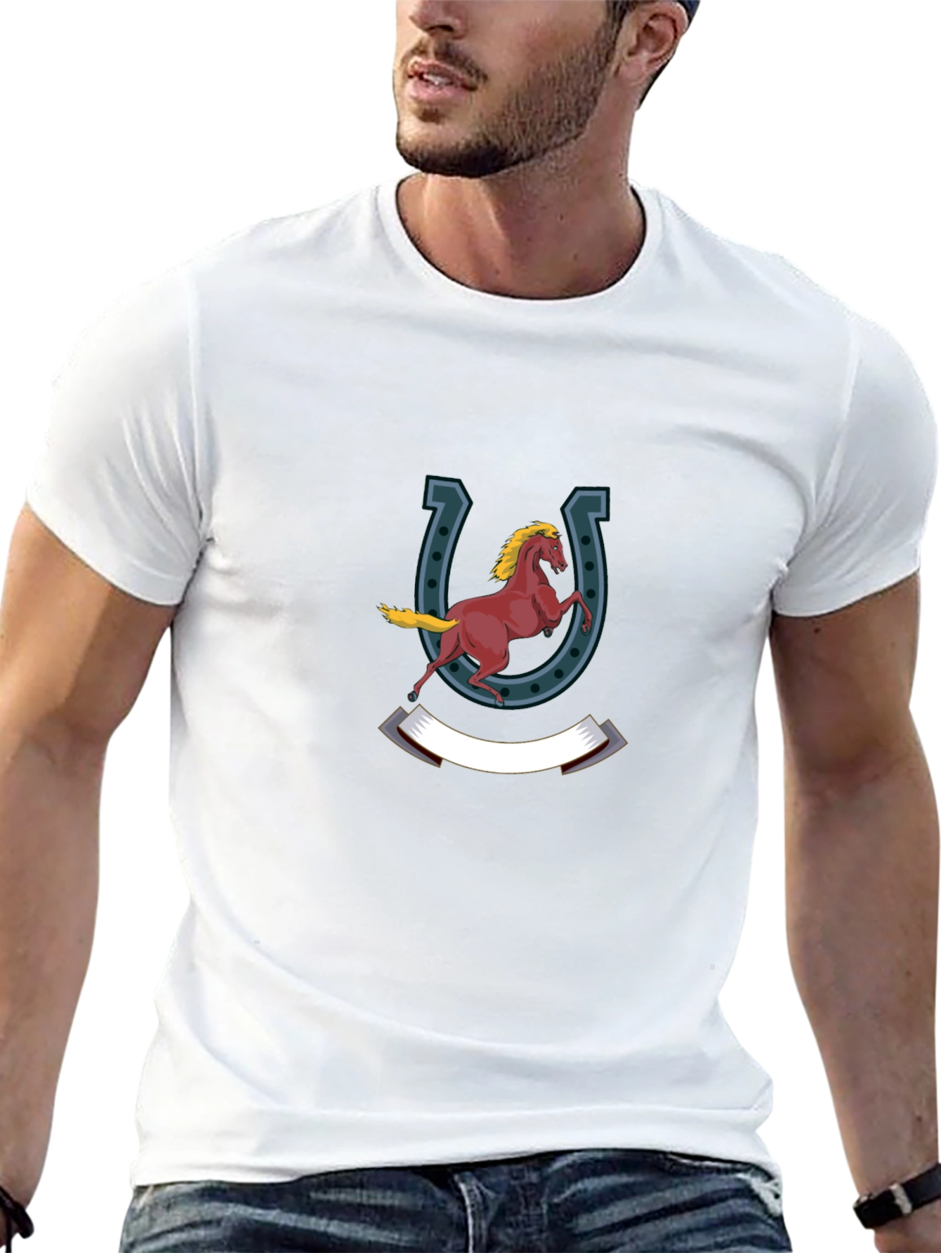 Horse & Horseshoe Graphic Print Tee