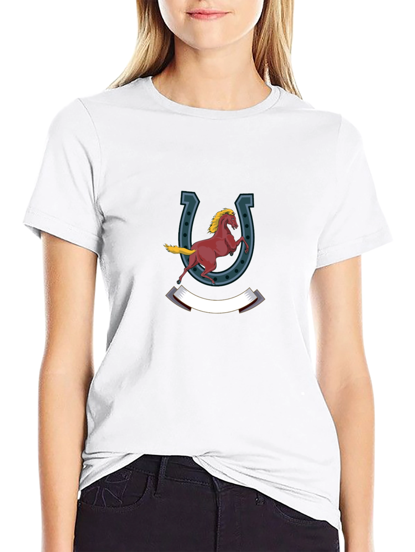 Horse & Horseshoe Graphic Print Tee