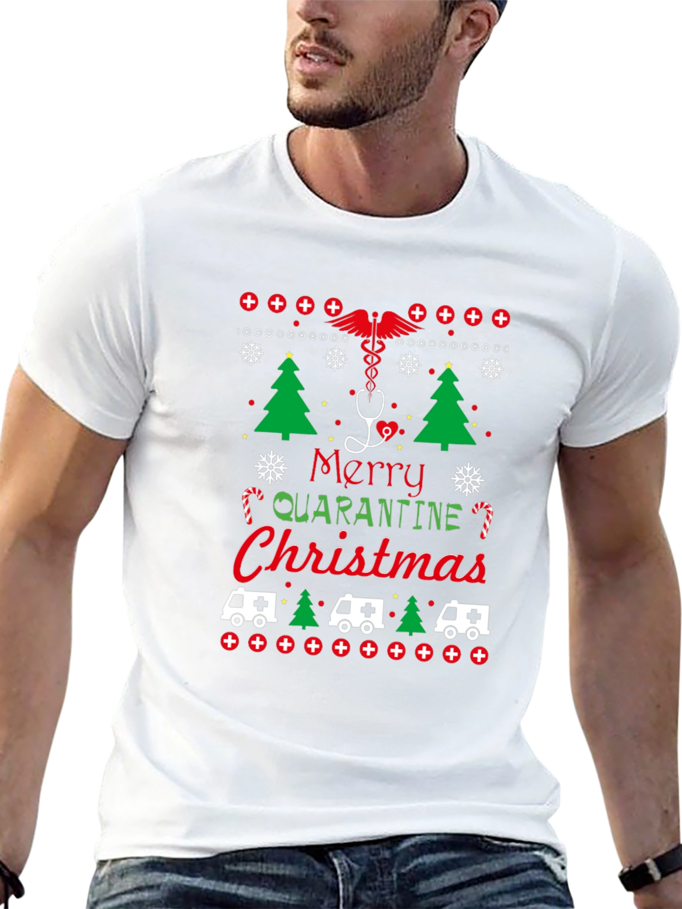 Merry Quarantine Christmas Graphic Tee