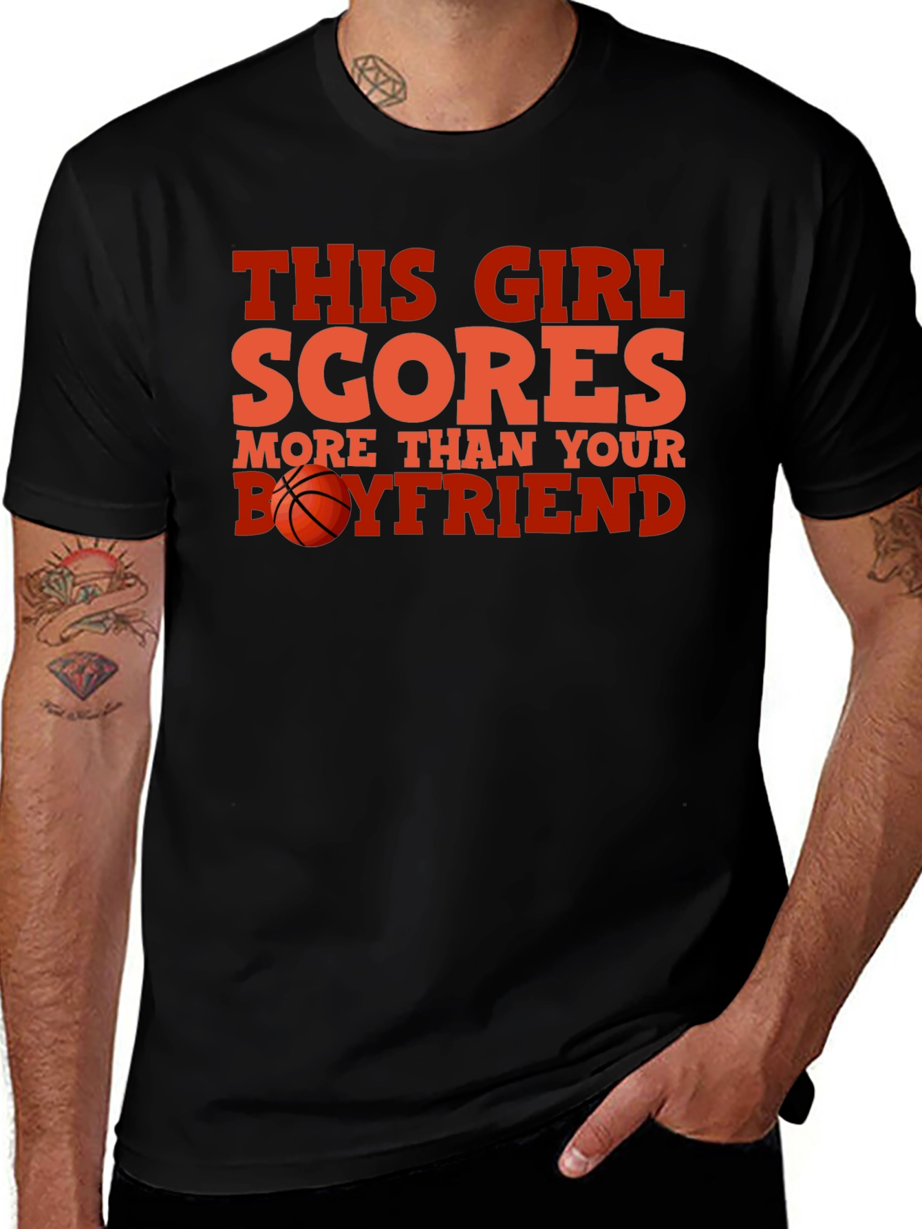 This Girl Scores Basketball Graphic Tee
