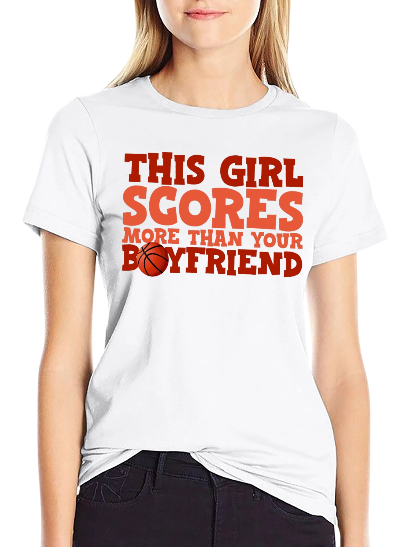 This Girl Scores Basketball Graphic Tee