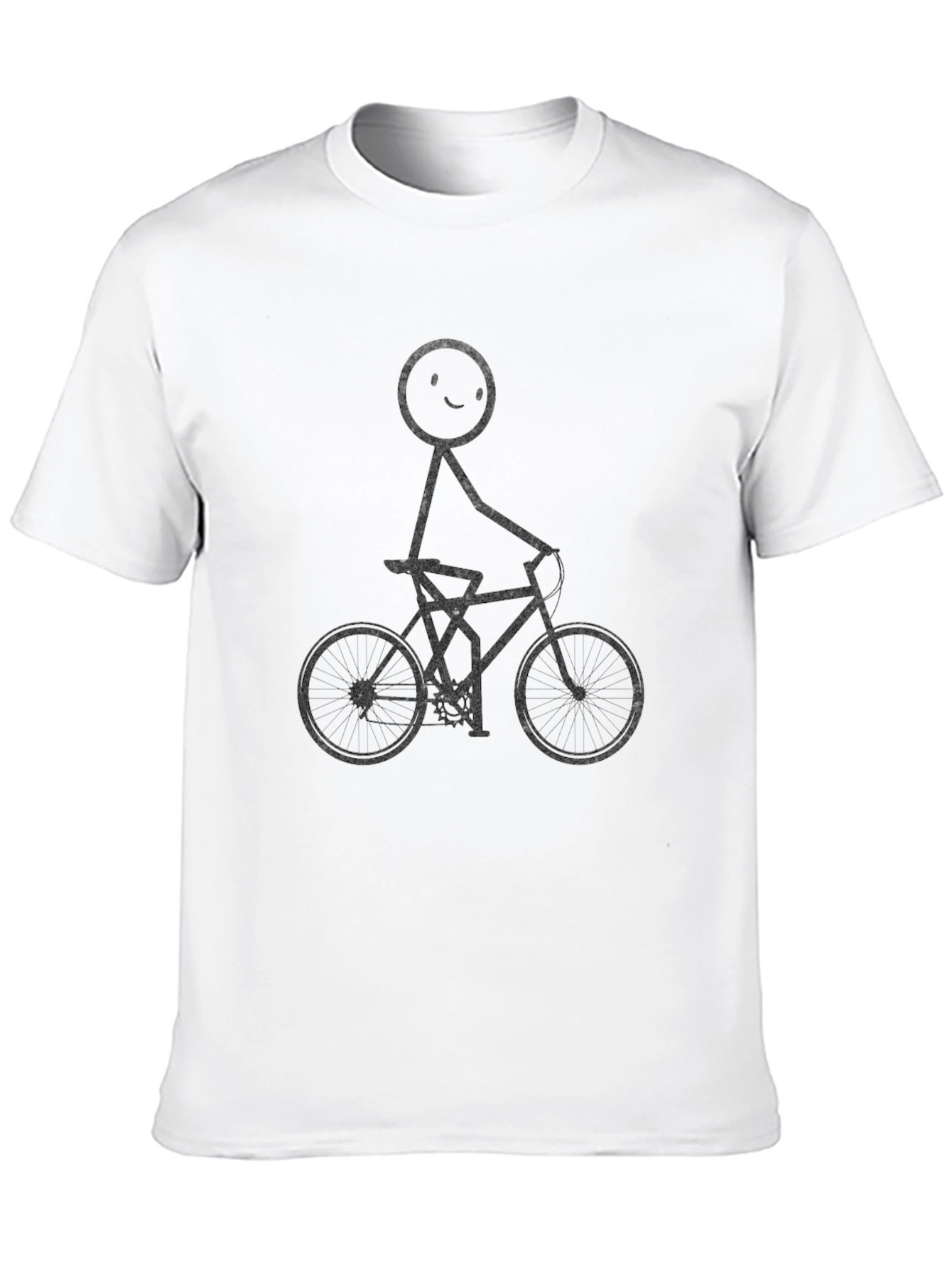 Stick Figure Cyclist T-Shirt - Black