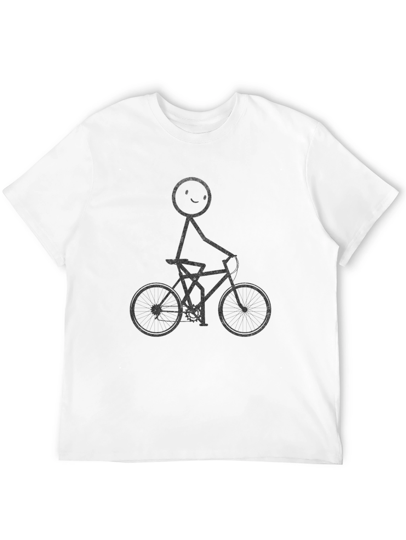 Stick Figure Cyclist T-Shirt - Black