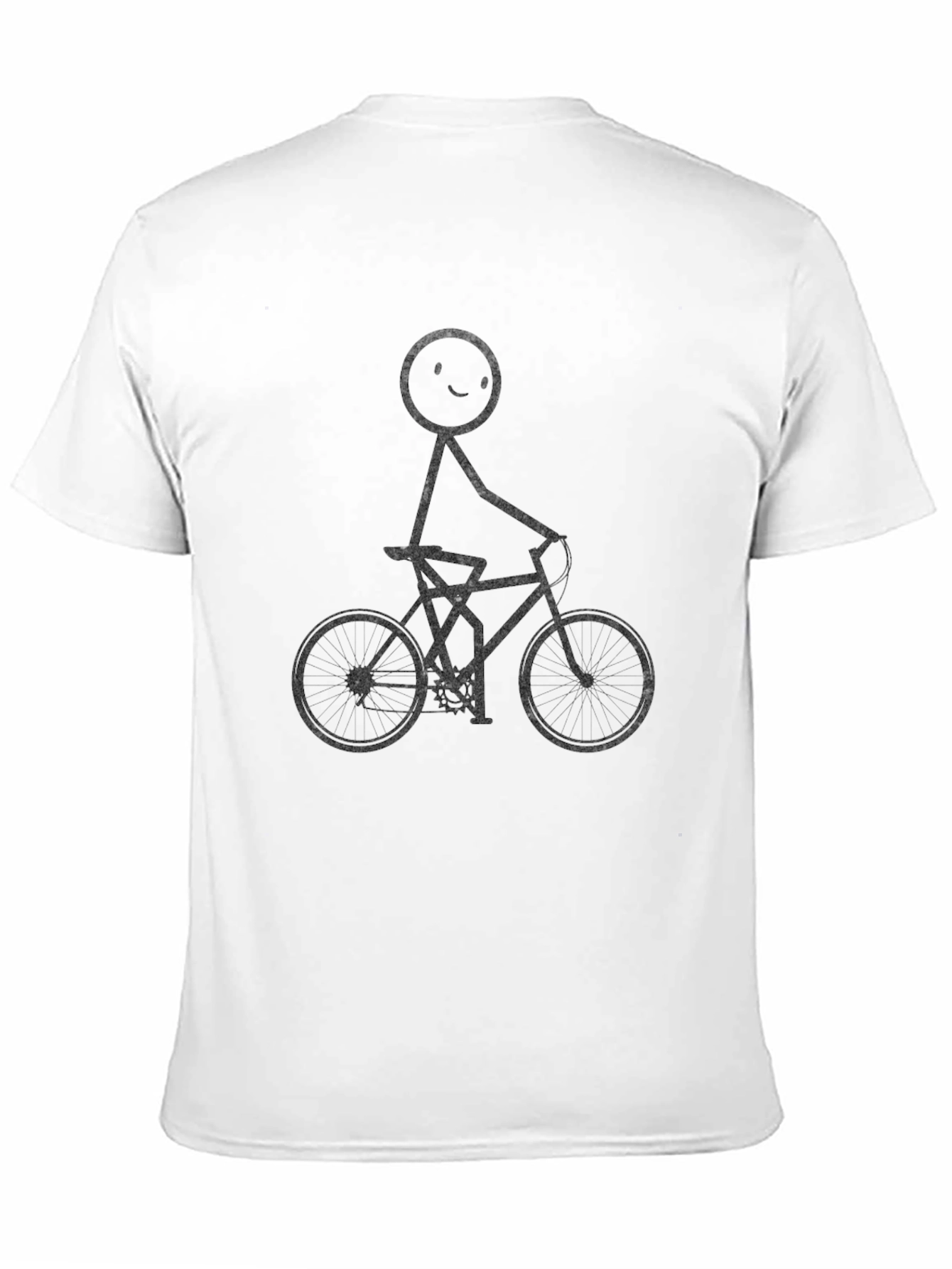 Stick Figure Cyclist T-Shirt - Black